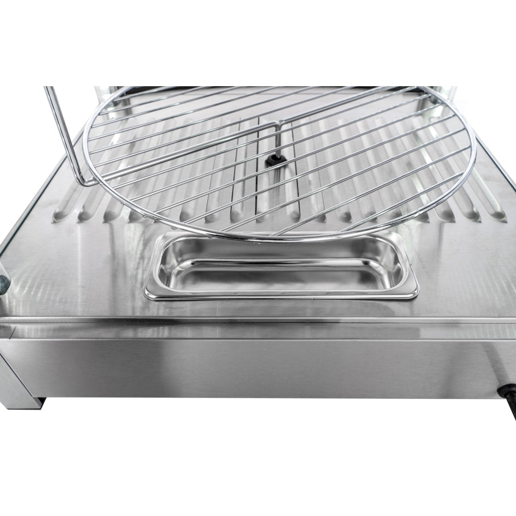 18 in. Commercial Pizza Display Warmer for 12 in. Pies with 4 Rotating Racks in Stainless-Steel