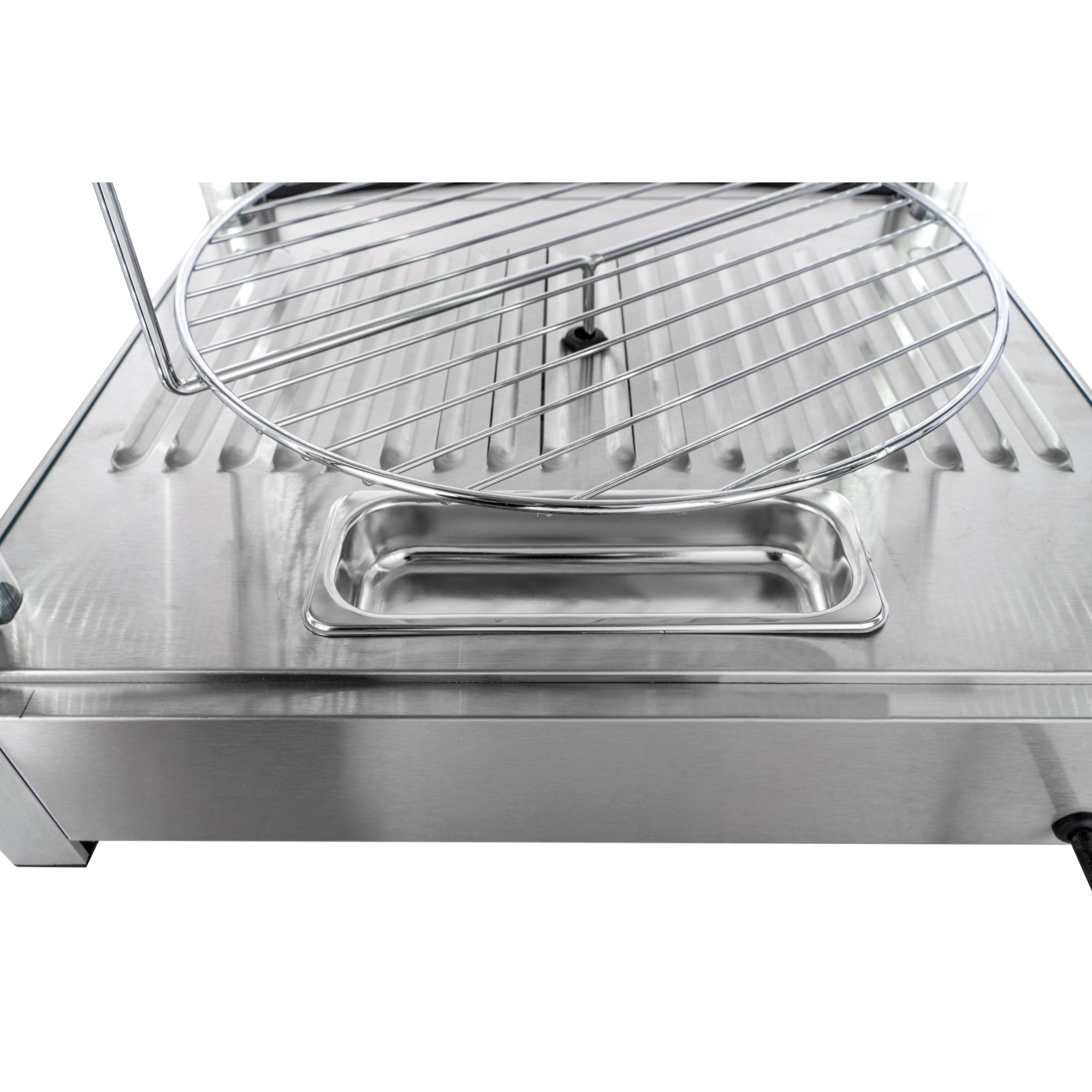18 in. Commercial Pizza Display Warmer for 12 in. Pies with 4 Rotating Racks in Stainless-Steel