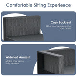 Costway 6-Piece Patio Rattan Sofa Furniture Set Glass Table Cushioned Gray 24567109 New