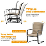 Costway 4-Piece Outdoor Patio Furniture Set Padded Glider Loveseat Coffee Table Brown 16735904 New