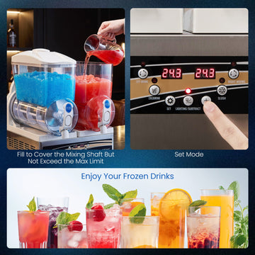 Costway 8 Gal Commercial Slushie Machine LED Lights 71694339 New