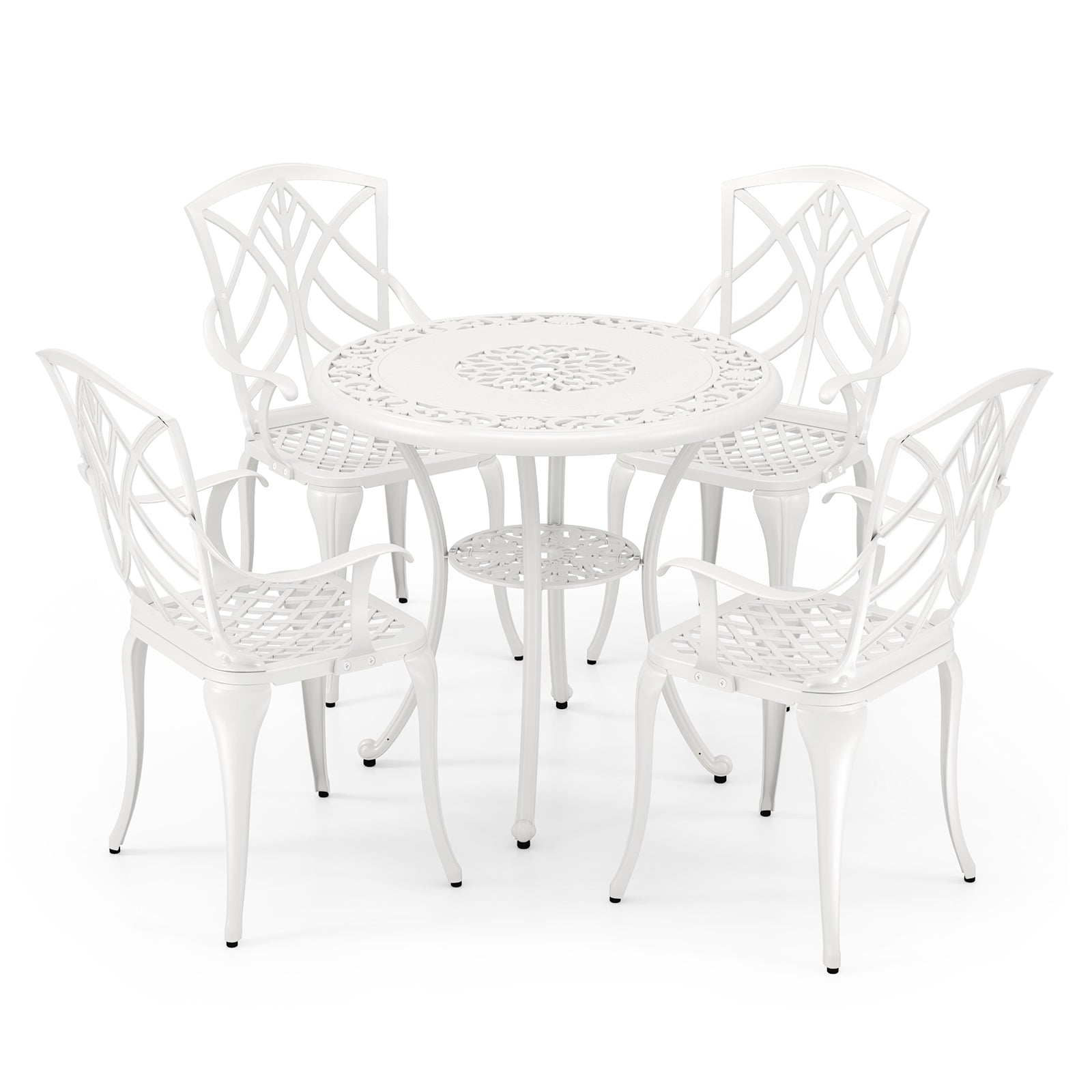 Costway 8-Pc Outdoor Patio Furniture Set w/ Solar Umbrella Bistro Conversation Chaise Swing Chair Dining Set 89874945 New