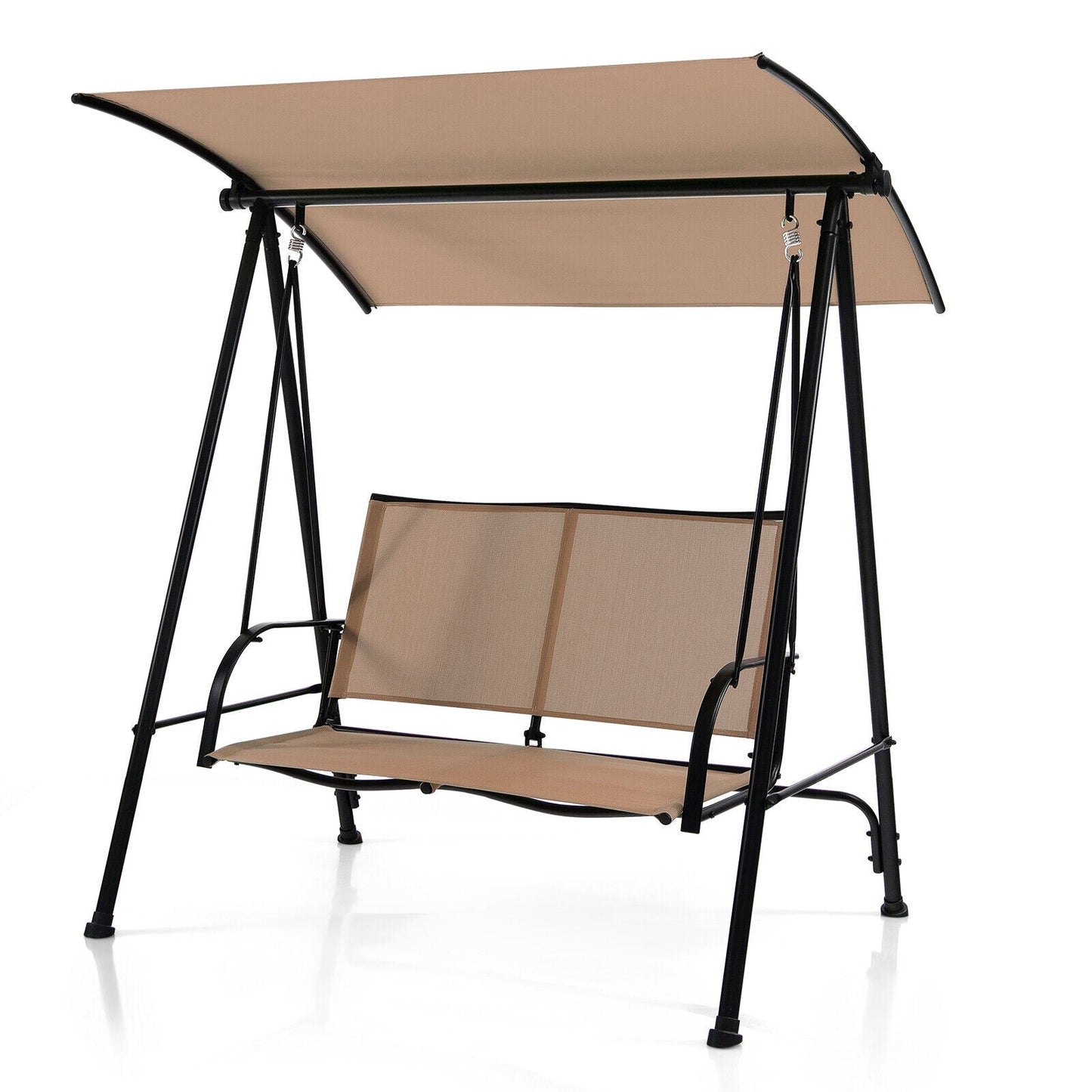 Costway 8-Pc Outdoor Patio Furniture Set w/ Solar Umbrella Bistro Conversation Chaise Swing Chair Dining Set 89874945 New
