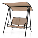 Costway 8-Pc Outdoor Patio Furniture Set w/ Solar Umbrella Bistro Conversation Chaise Swing Chair Dining Set 89874945 New