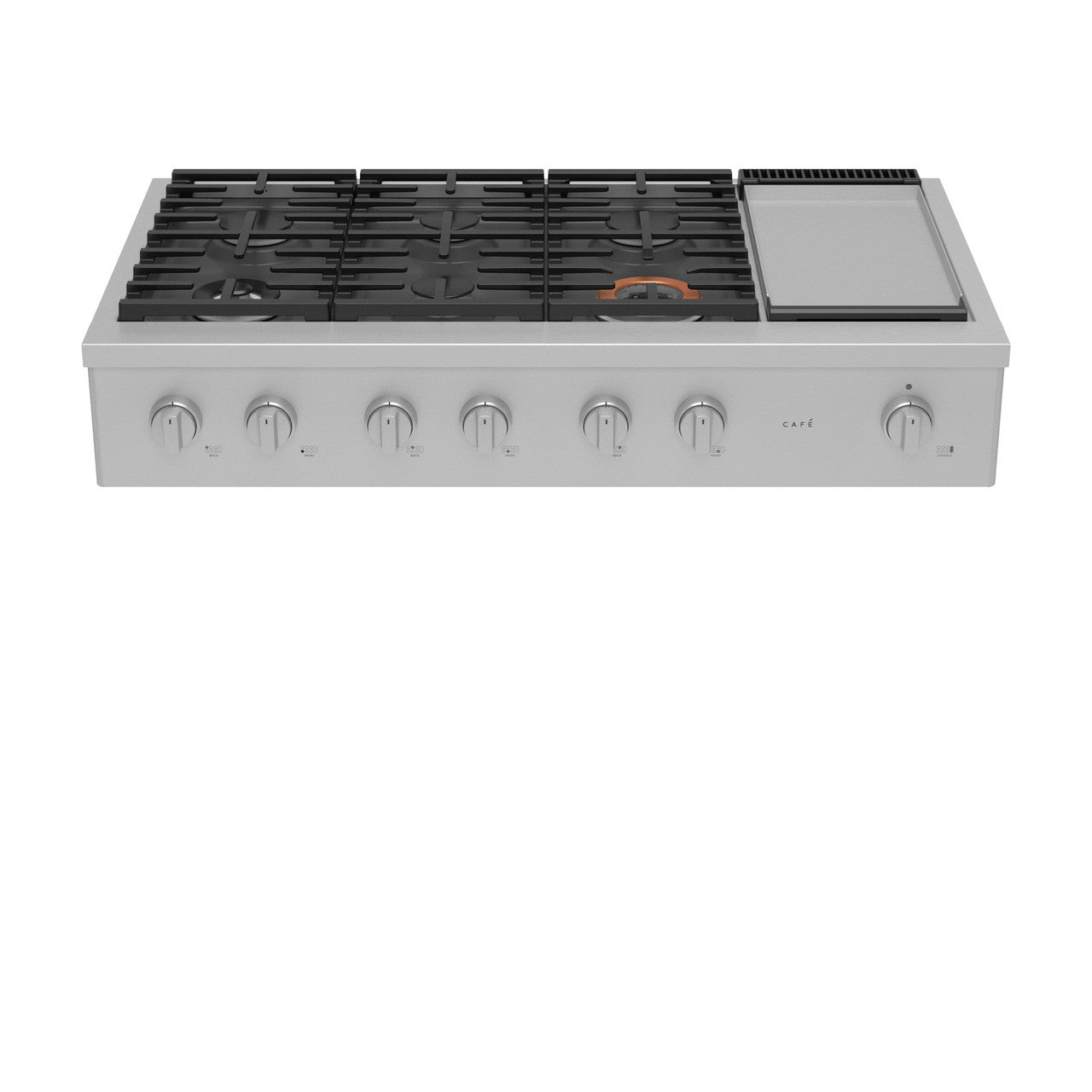 CAFÉ™ 48" Commercial-Style Gas Rangetop with 6 Burners and Integrated Griddle (Natural Gas)