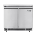 36 in. Commercial Refrigerated Prep Station Cold Table, Stainless-Steel Refrigerator with 6-Pan (Not Included) with Cover Capacity and Two Adjustable Shelves