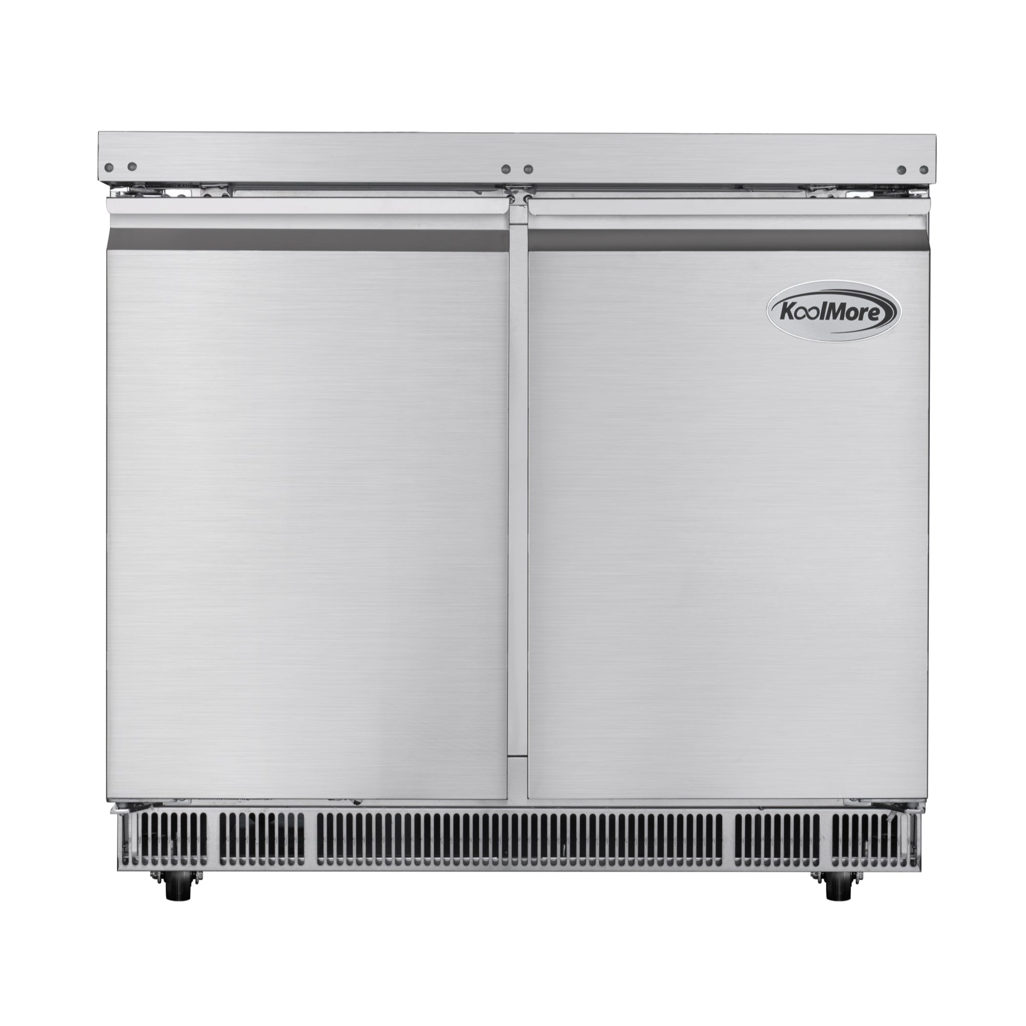 36 in. Commercial Refrigerated Prep Station Cold Table, Stainless-Steel Refrigerator with 6-Pan (Not Included) with Cover Capacity and Two Adjustable Shelves