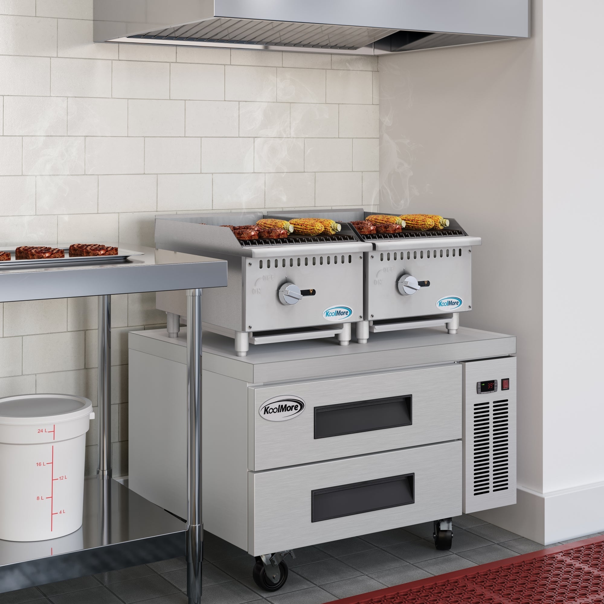16 in. Commercial 1-Burner Natural Gas Charbroiler with 30,000 BTU in Stainless-Steel