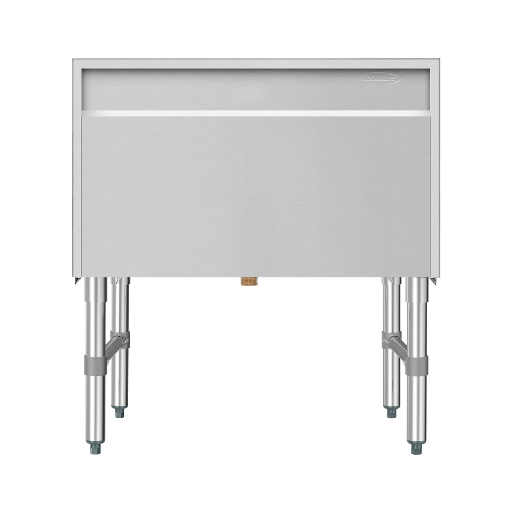 30 in. Commercial Underbar Ice Bin with Siding Lid in Stainless Steel