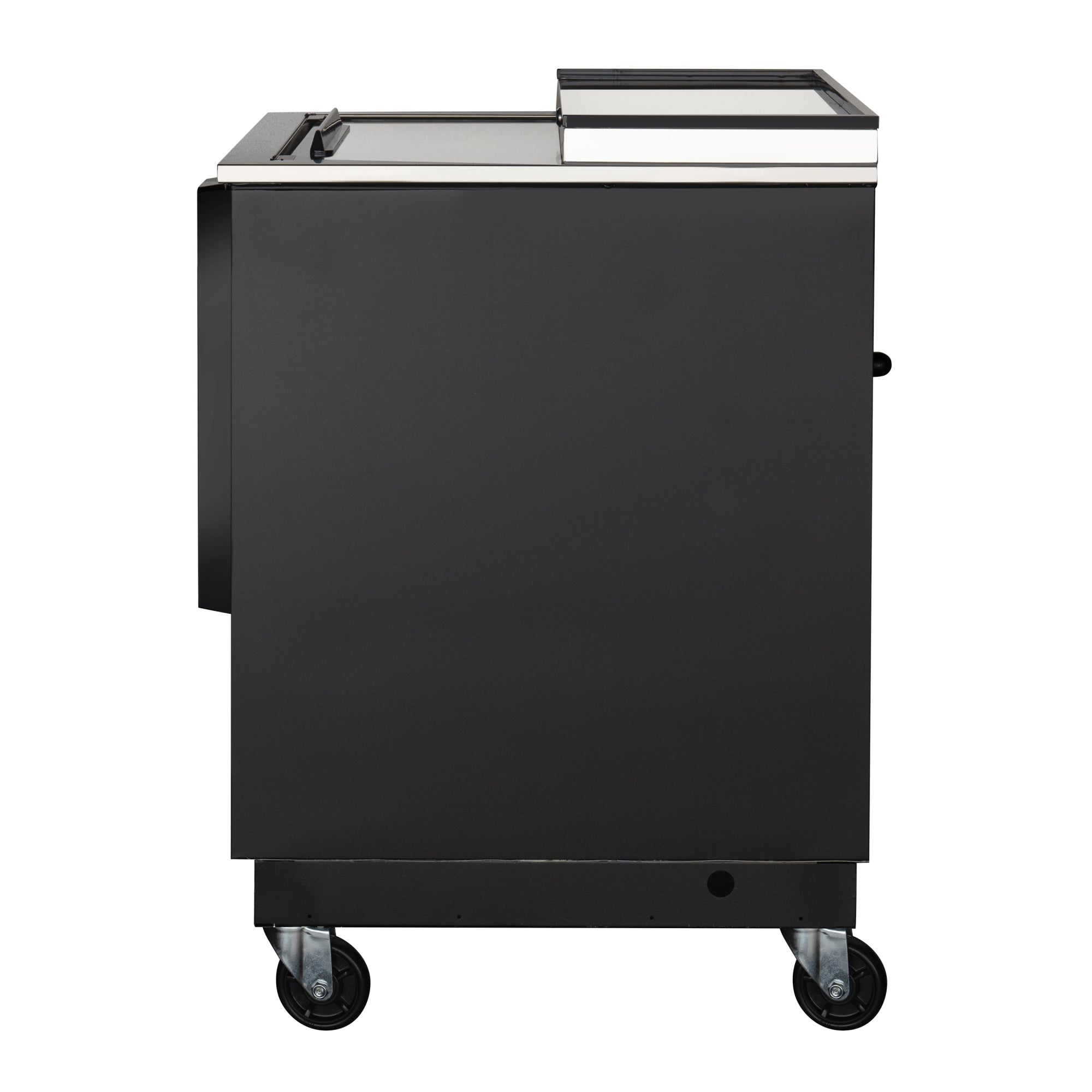 25 in. Commercial Bottle Cooler in Black with Built-In Opener, ETL Listed, 5 cu. ft.