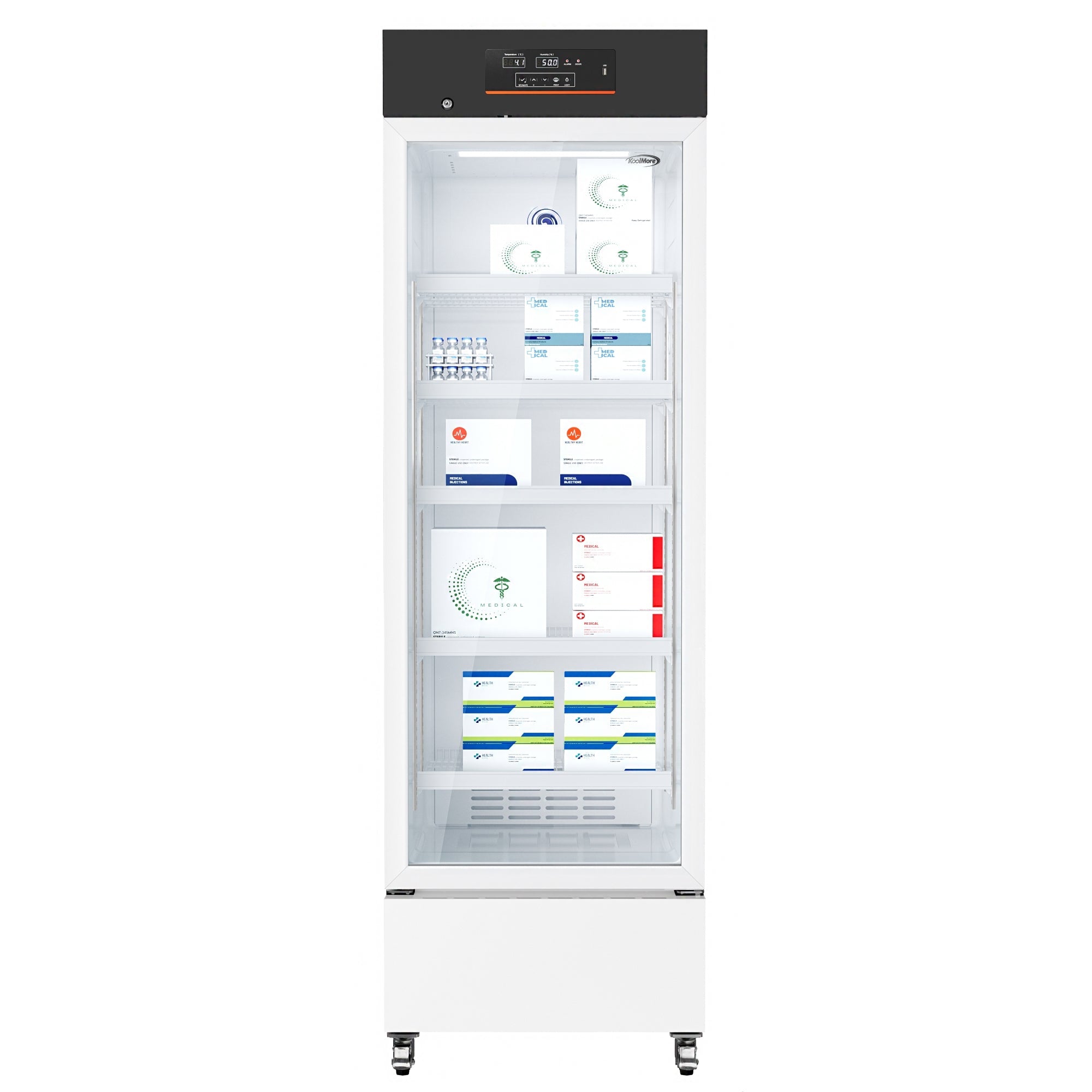 24 in. 11 cu. ft. Medical Pharmacy Refrigerator With Multi-Level Emergency Alarms in White, UL Listed