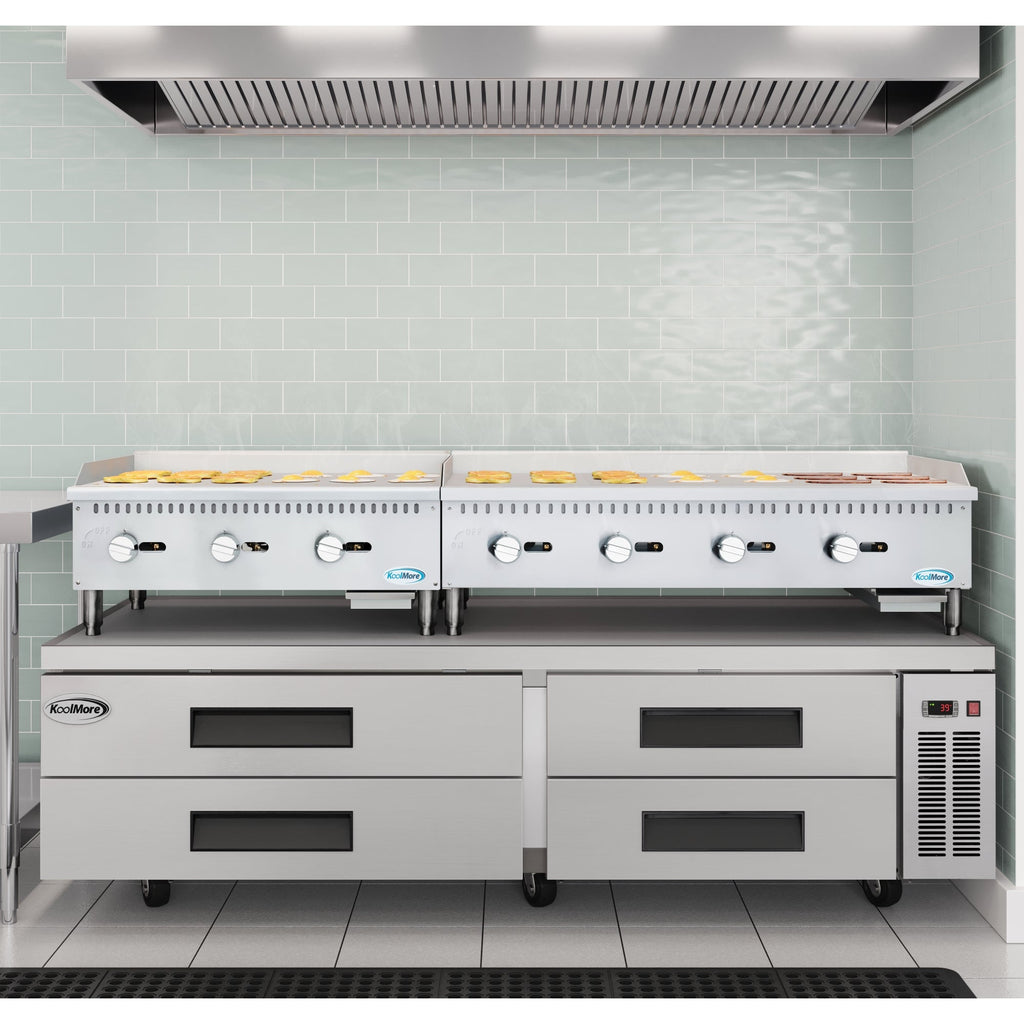 48 in. Natural Gas 4-Burner Griddle with 120,000 BTUs in Stainless-Steel