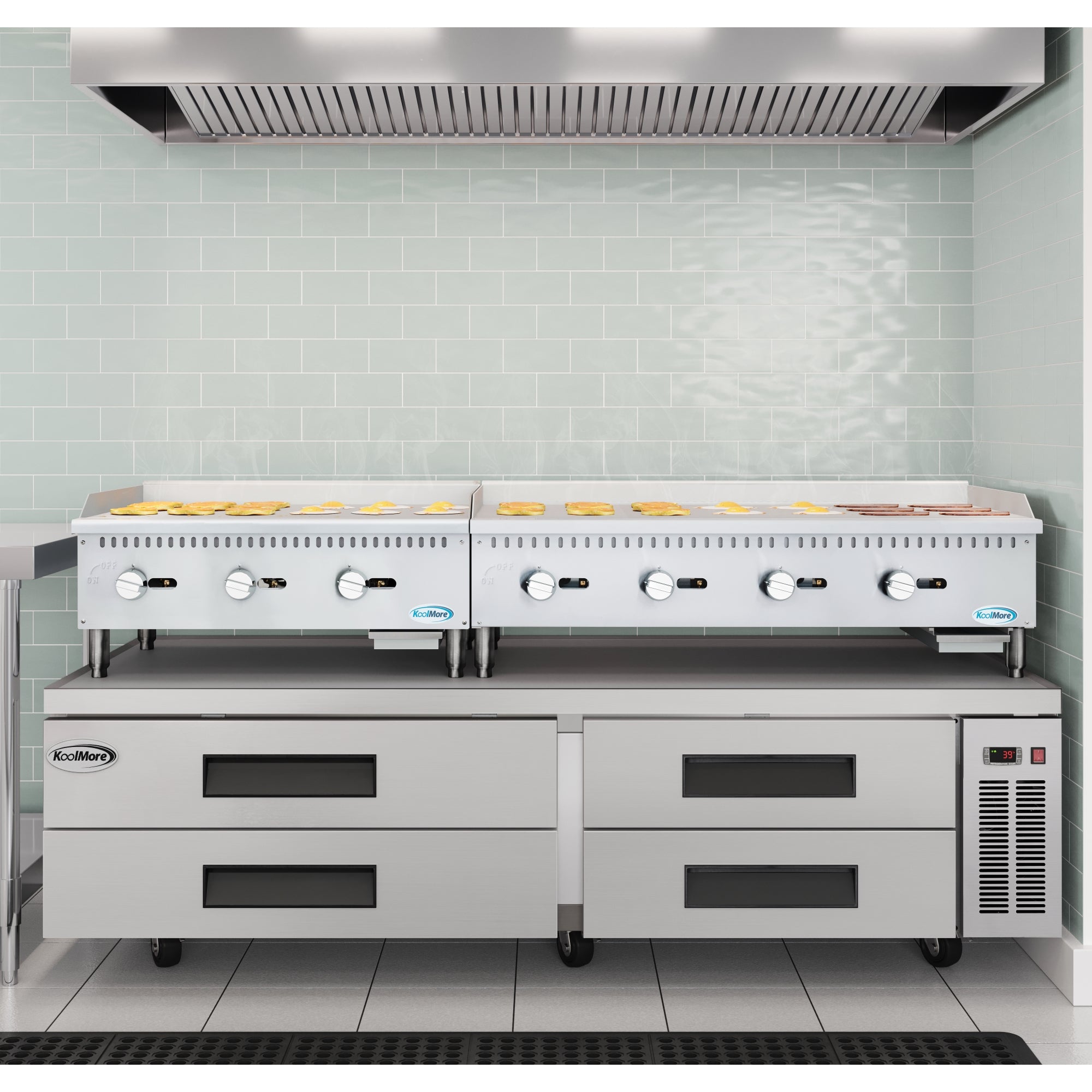 48 in. Natural Gas 4-Burner Griddle with 120,000 BTUs in Stainless-Steel