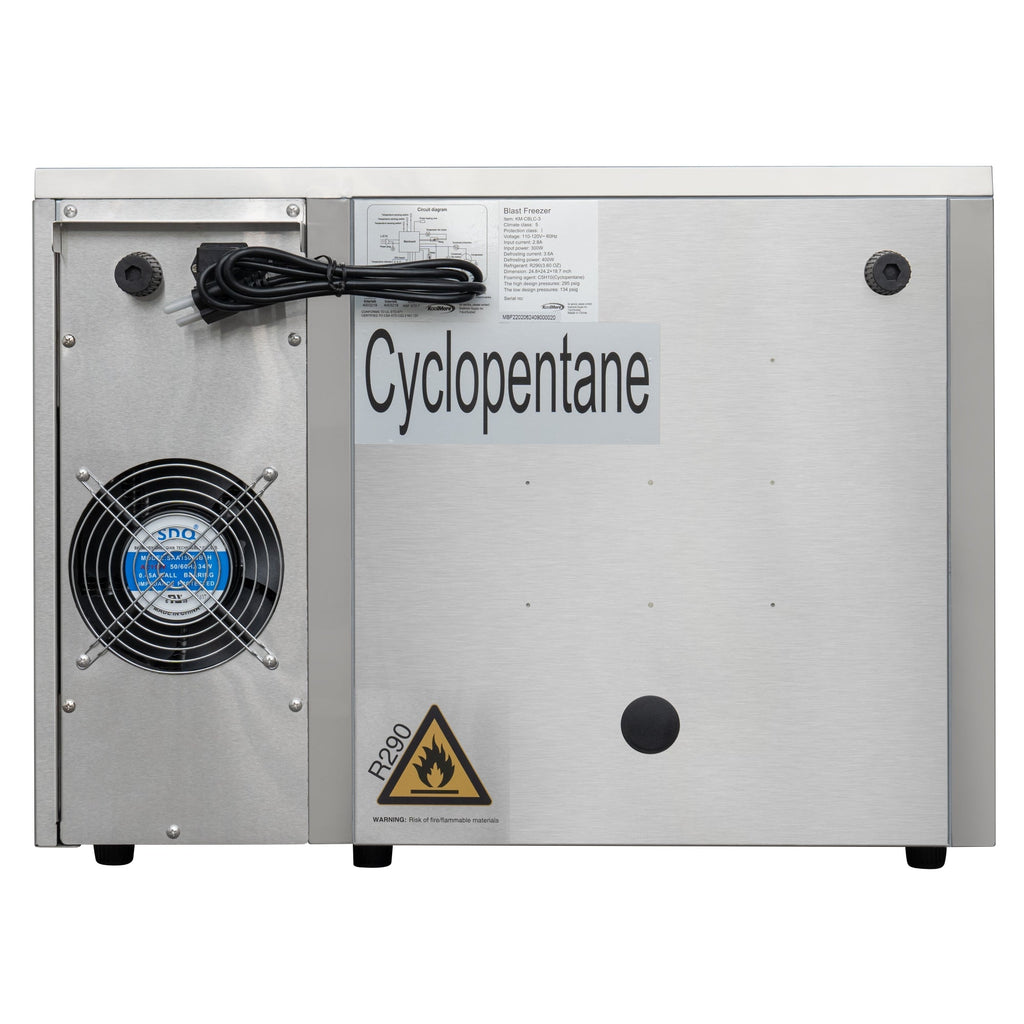 25 in. 3-Pan Commercial Countertop Blast Chiller 15 lbs Rapid Chill / 8.8 lbs Rapid Freeze with ETL for Safety and Sanitation in Stainless-Steel