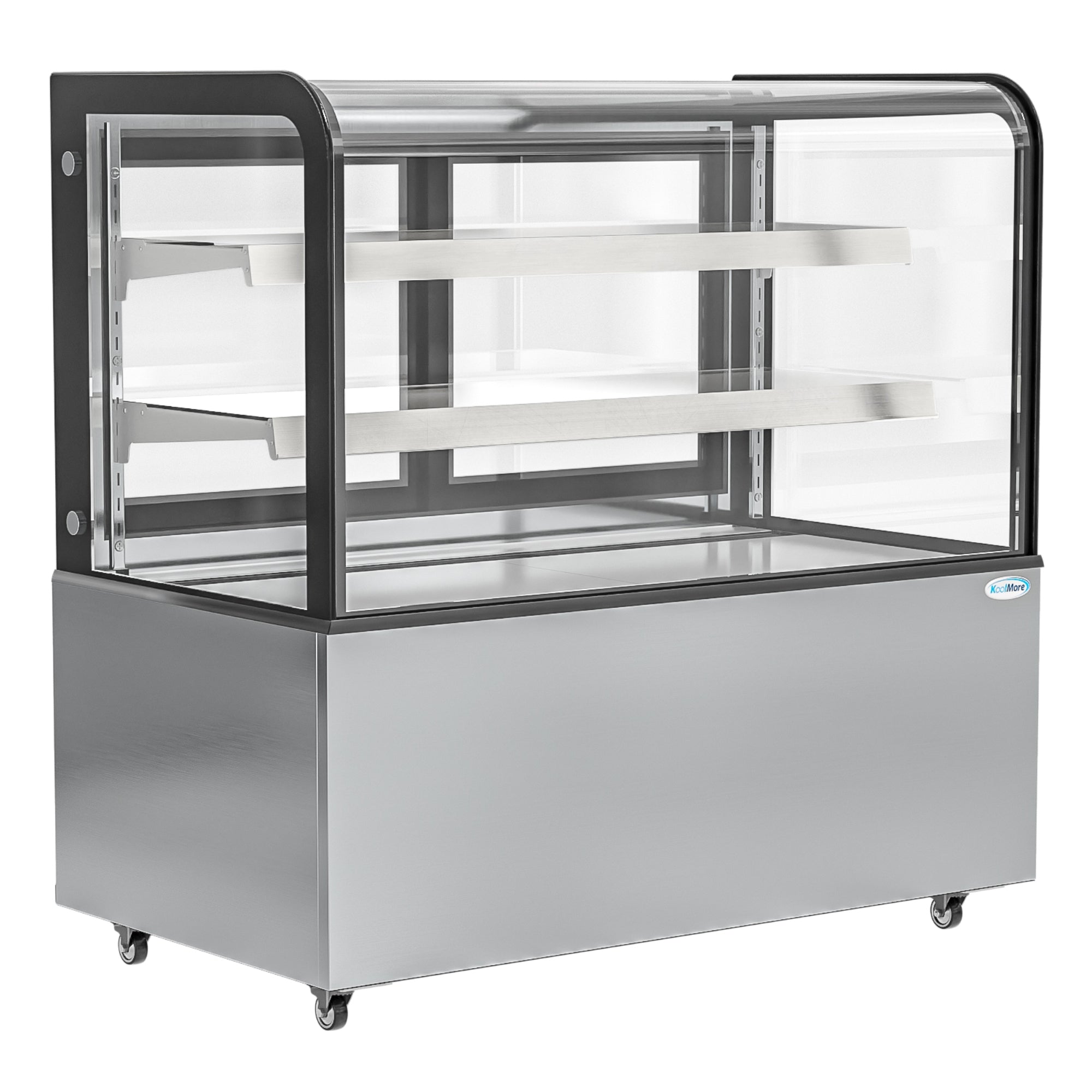 47 in. Dry Bakery Display Case with Front Curved Glass Protection, 14 cu ft.