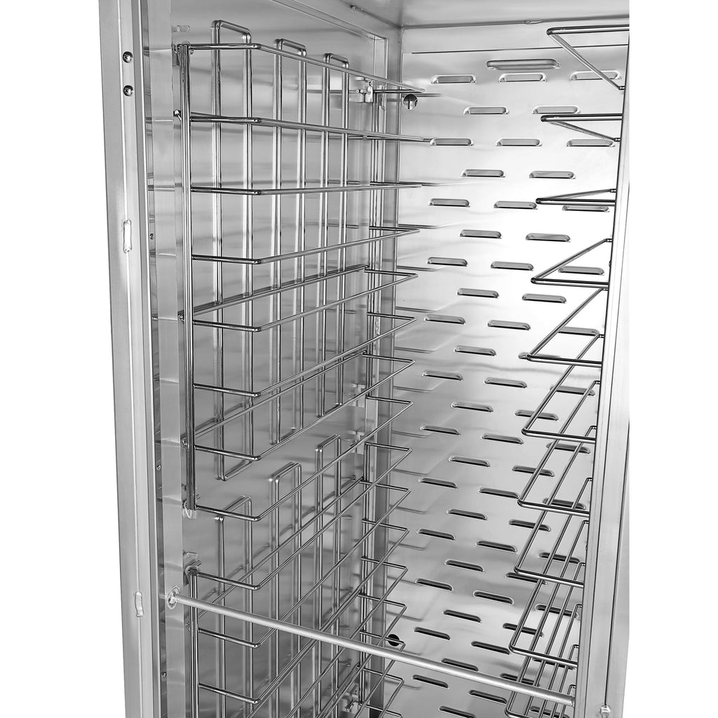 33 in. Commercial Insulated Heated Holding/Proofing Cabinet with Glass Door and Wire Racks in Silver