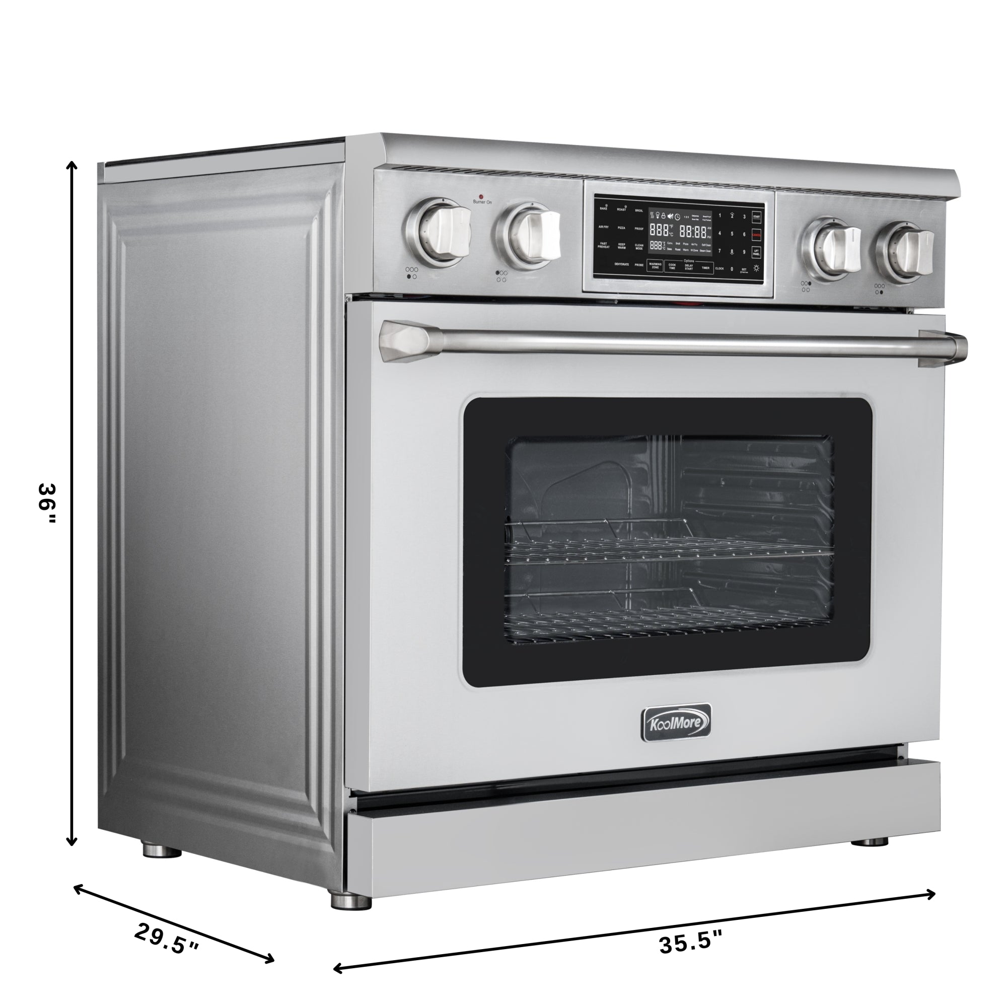 36 in. Electric Professional Range with Tilt Panel and Digital controls, Self-Cleaning, 16300W of Power, 240V in Stainless-Steel