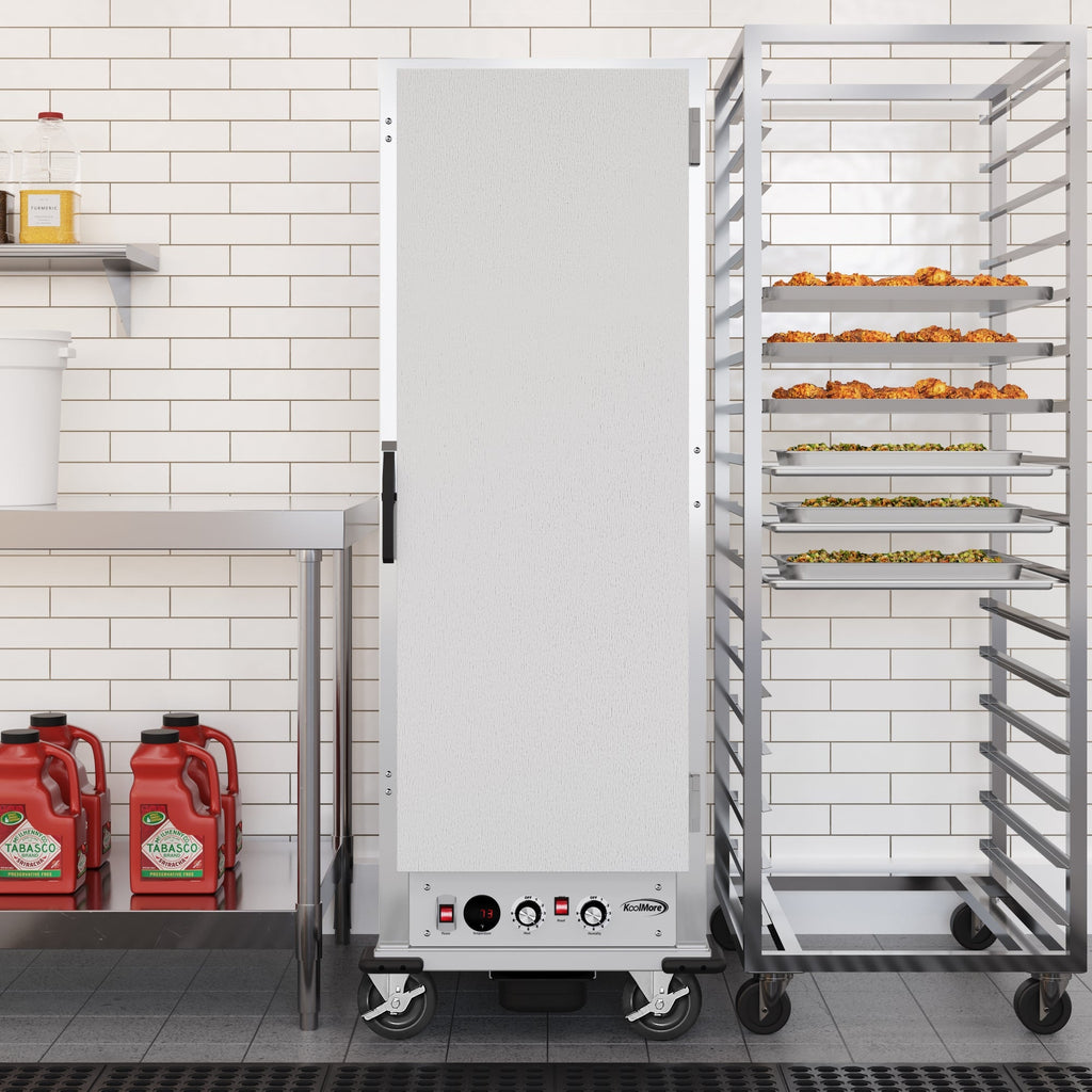 33 in. Commercial Insulated Heated Holding/Proofing Cabinet with Wire Racks and Solid Door in Silver
