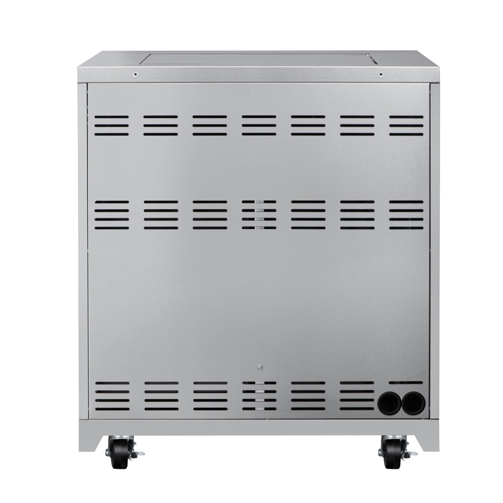 32 in. Outdoor Kitchen Liquid Propane Side Burner with Bottom Cabinet in Stainless-Steel (KM-OKS-SBC)