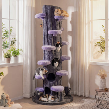 Costway 90.5" Tall Multifunctional Cat Tree Private Condos Indoor Cats 578692314 New