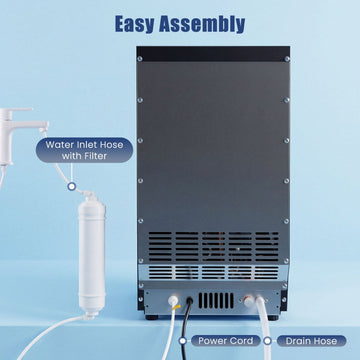 Costway Commercial Nugget Ice Maker 90 lbs/24H Self-Cleaning 87194455 New