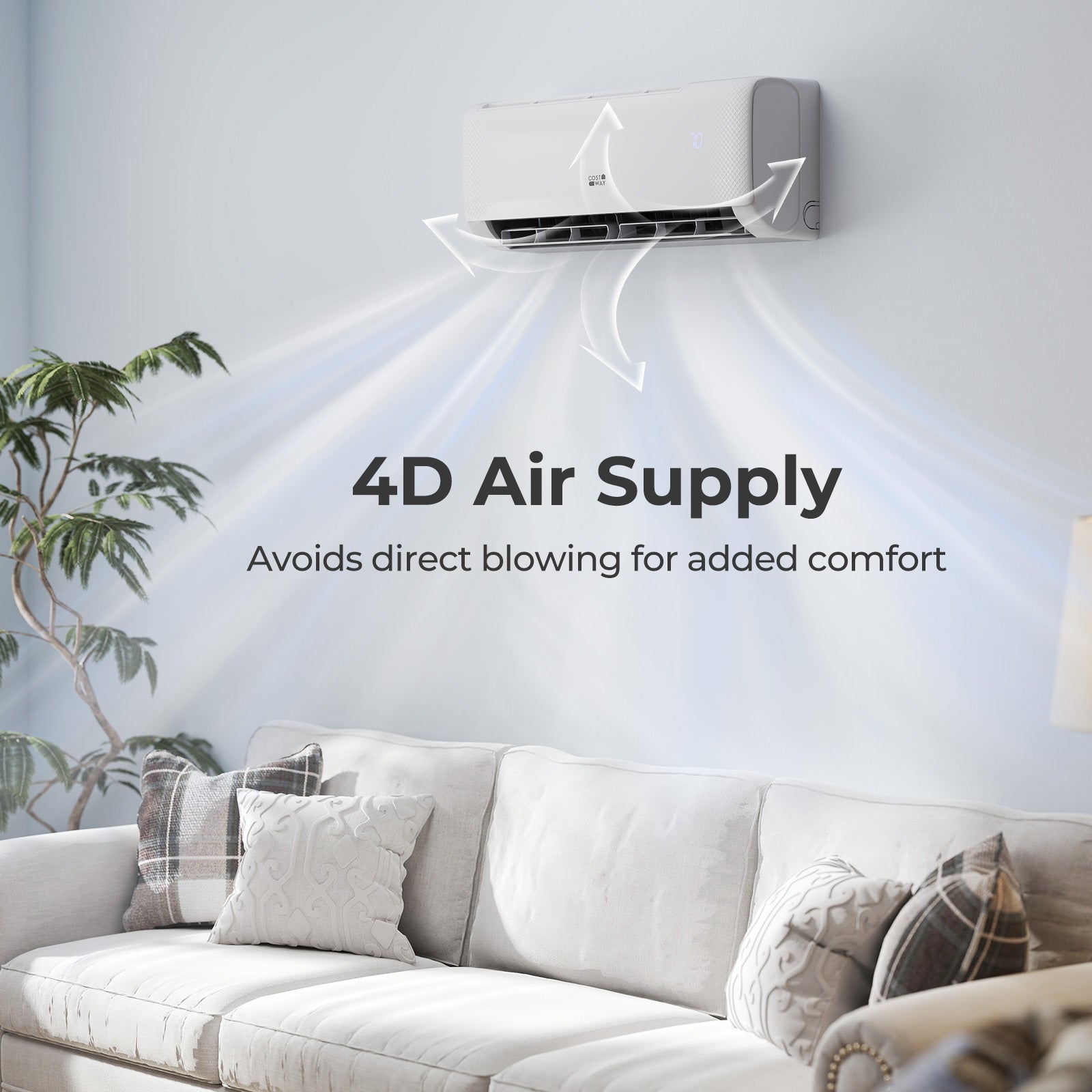 Costway 9100 BTU 20.5 SEER2 WiFi Mini Split AC Alexa 115V 361748952 New