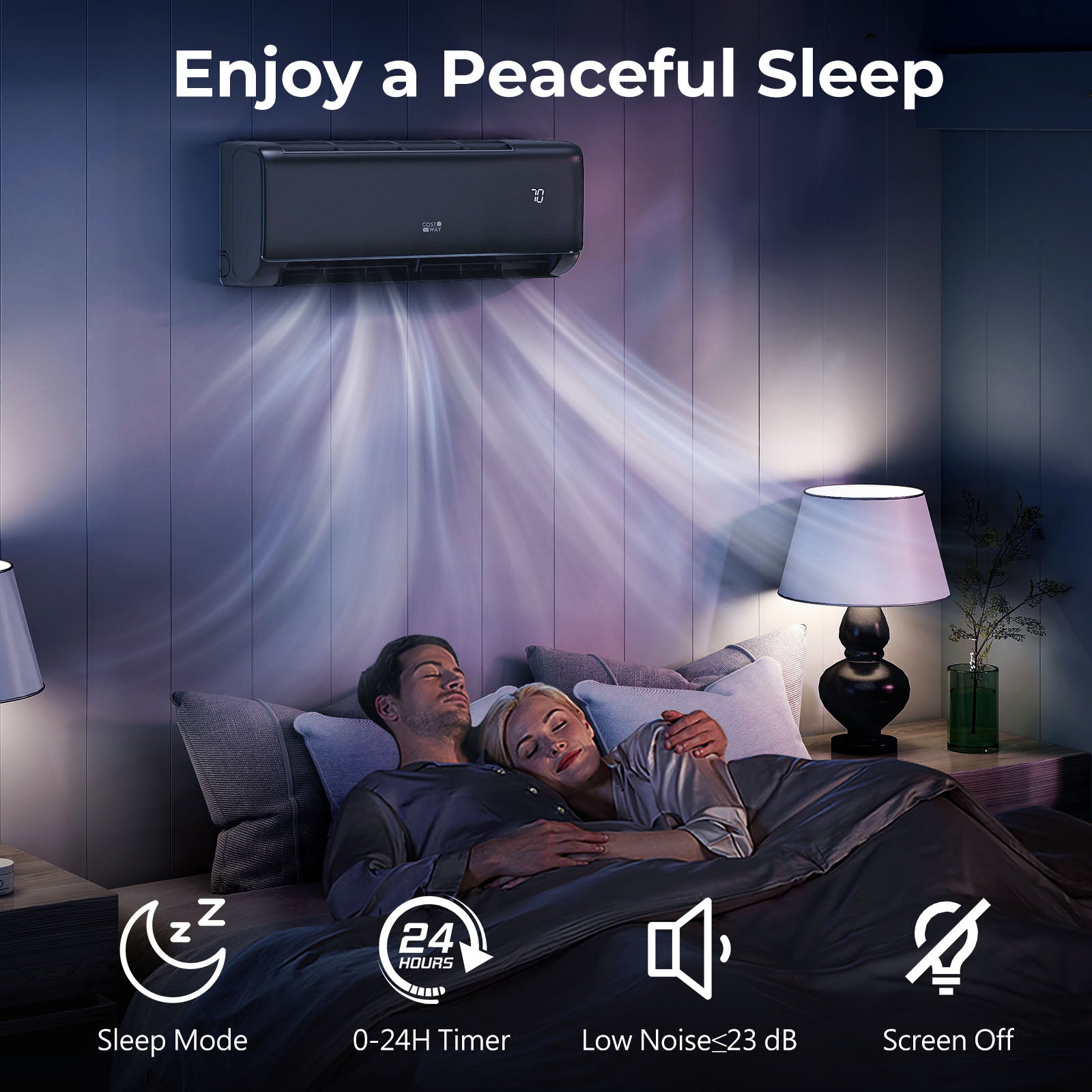 Costway 9100 BTU 20.5 SEER2 115V WiFi Mini Split AC Alexa Gray 976435128 New