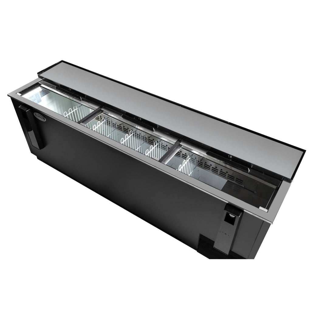 95 in. Commercial Bottle Cooler in Black with Built-In Opener, ETL Listed, 30 cu. ft.