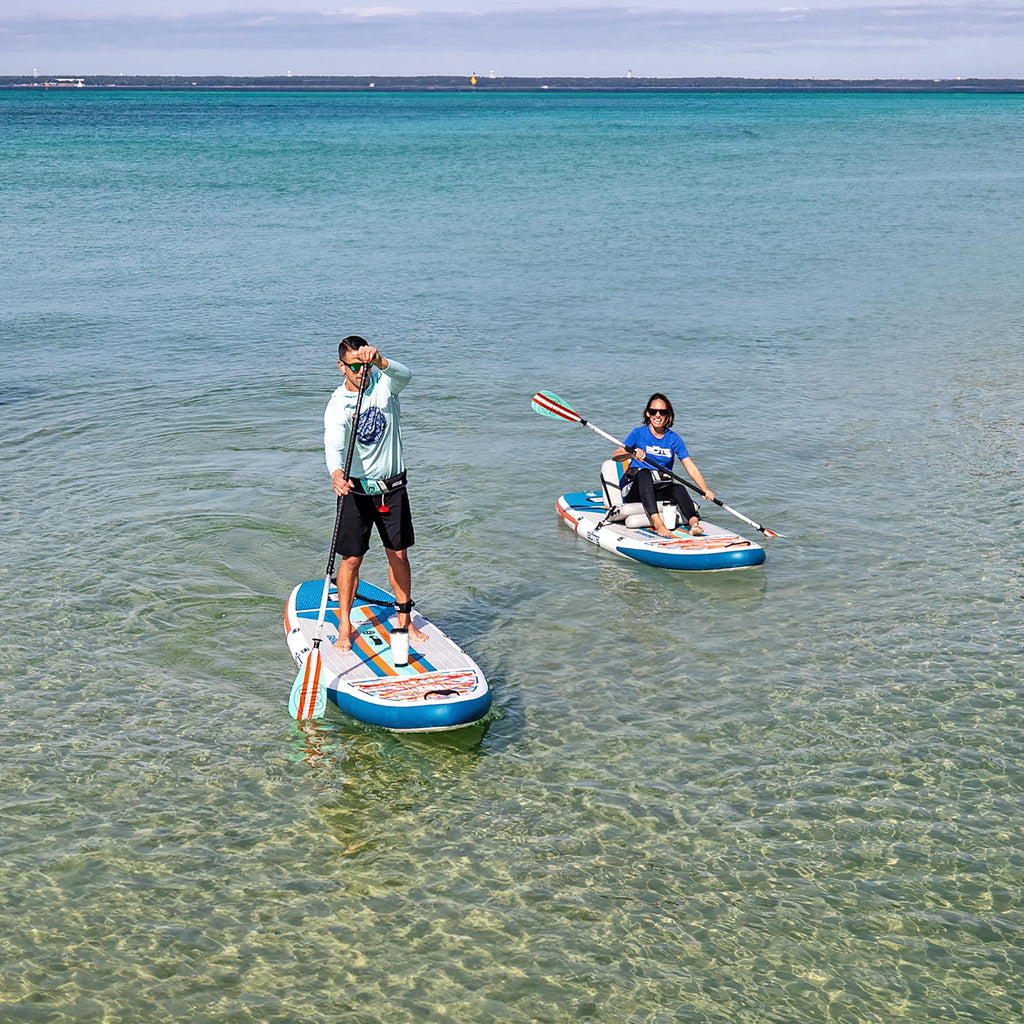 BOTE EasyRider Aero Inflatable Stand Up Paddle Board MAGNEPod Blow Up Hybrid iSUP Convertible Seat Included Adults Kids Family Friendly Multiple Sizes
