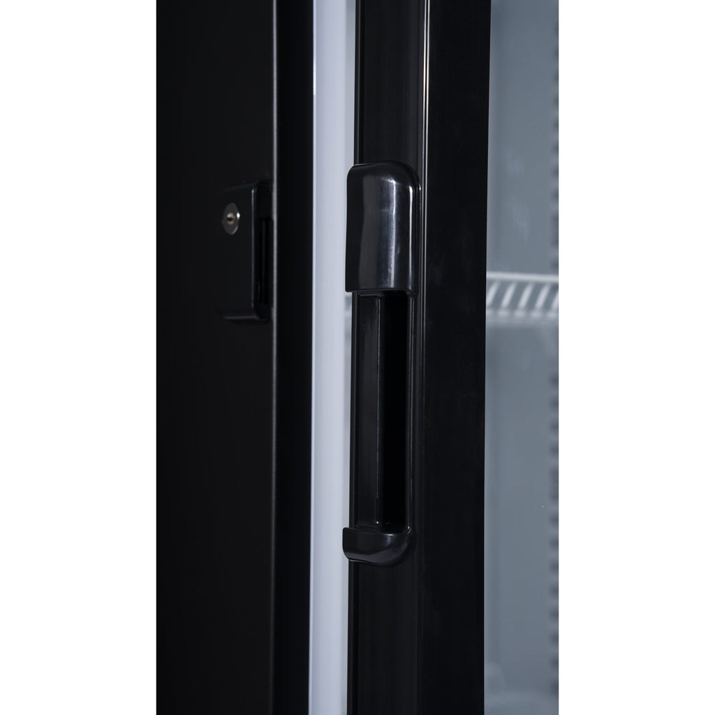 23 in. One Glass Door Commercial Display Merchandiser Refrigerator Cooler in Black, ETL Listed, 10 cu. ft.