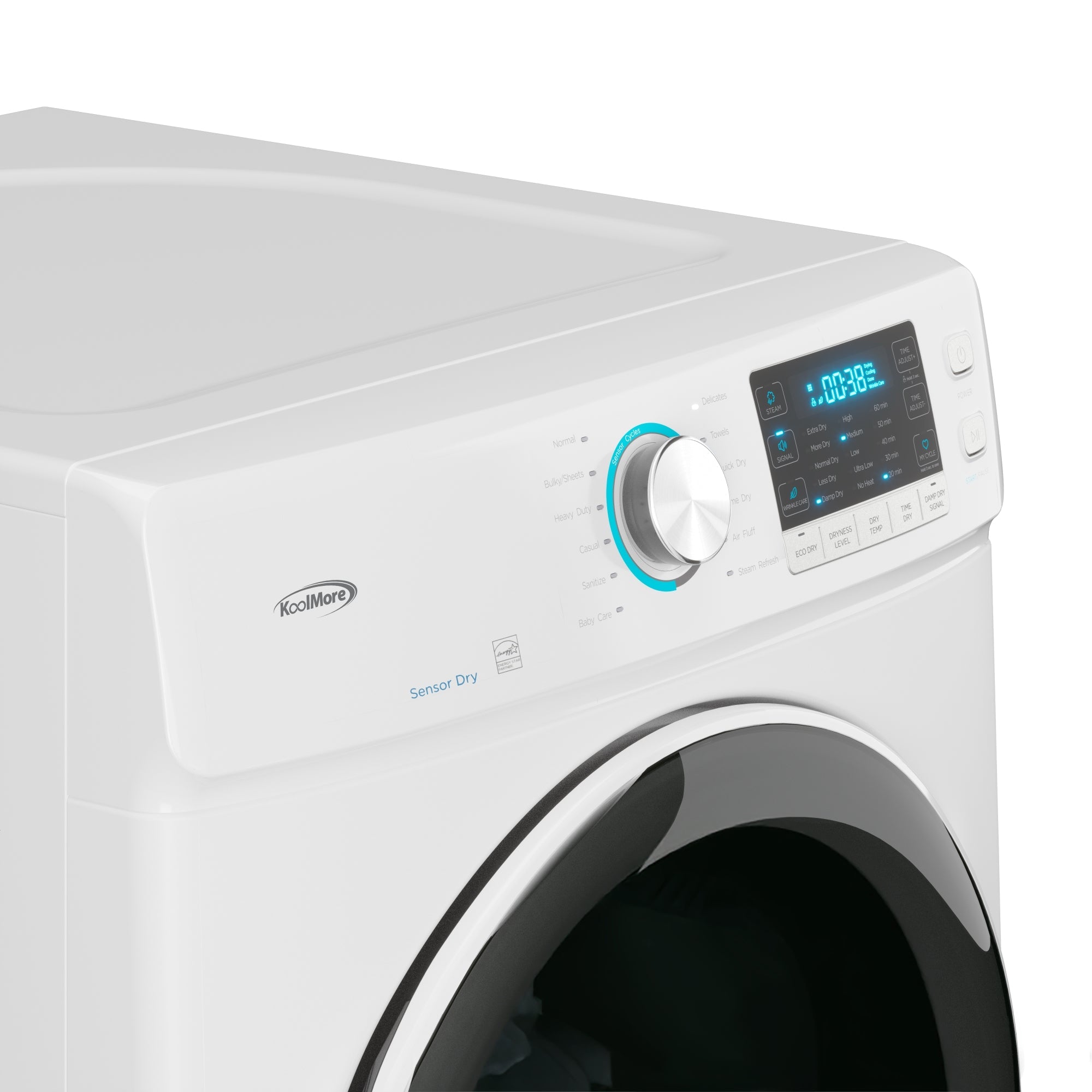 8 cu. ft. Large Capacity Stackable Vented Electric Front Load Dryer in White, 240V