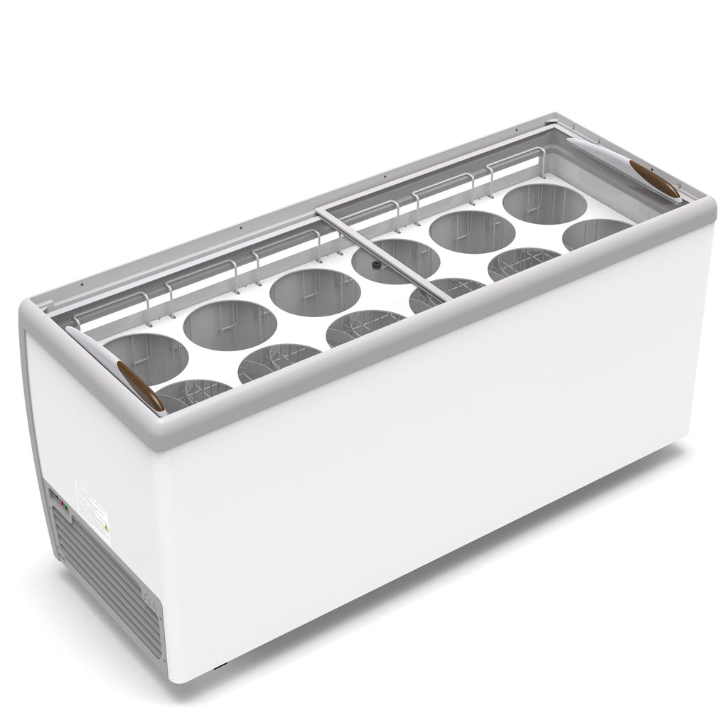 70 in. 12 Tub Ice Cream Dipping Cabinet Display Freezer with Sliding Glass Door, 20 cu. ft.