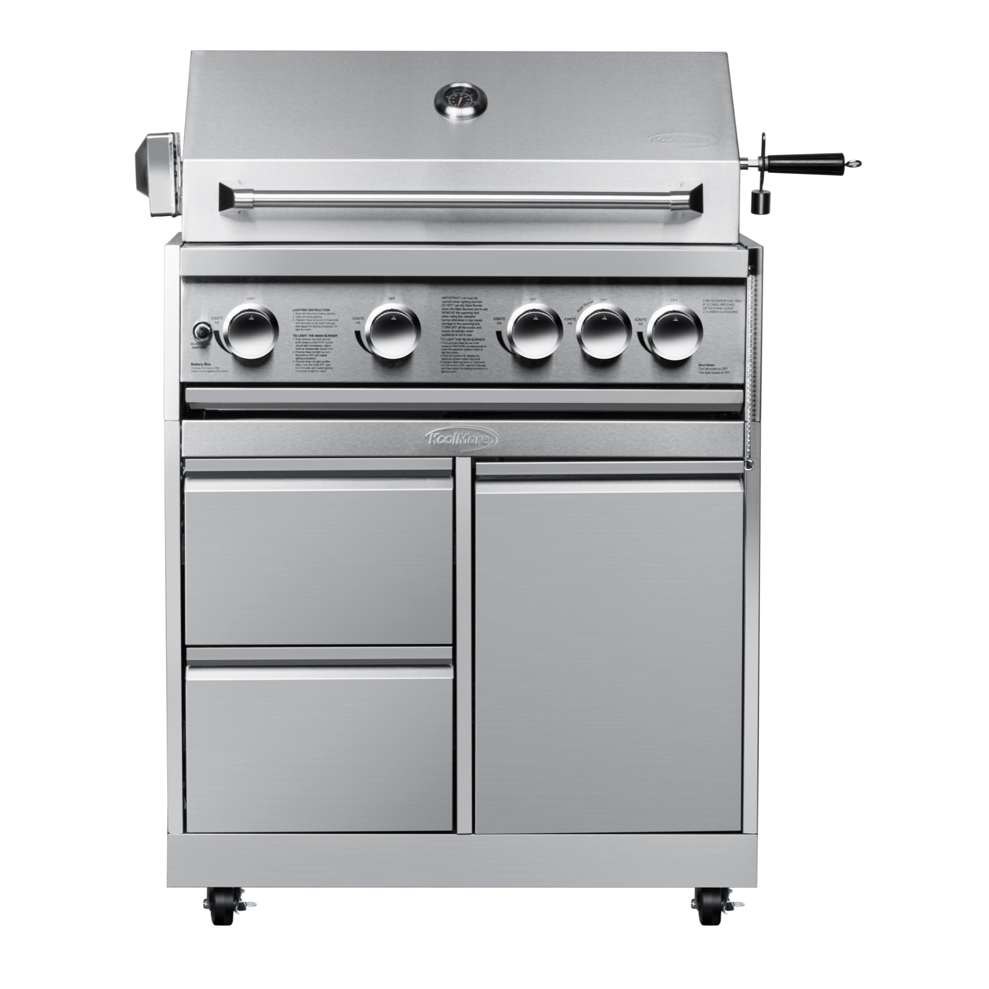 KoolMore Outdoor Kitchen 30 in. BBQ Liquid Propane Grill with Cabinet in Stainless-Steel