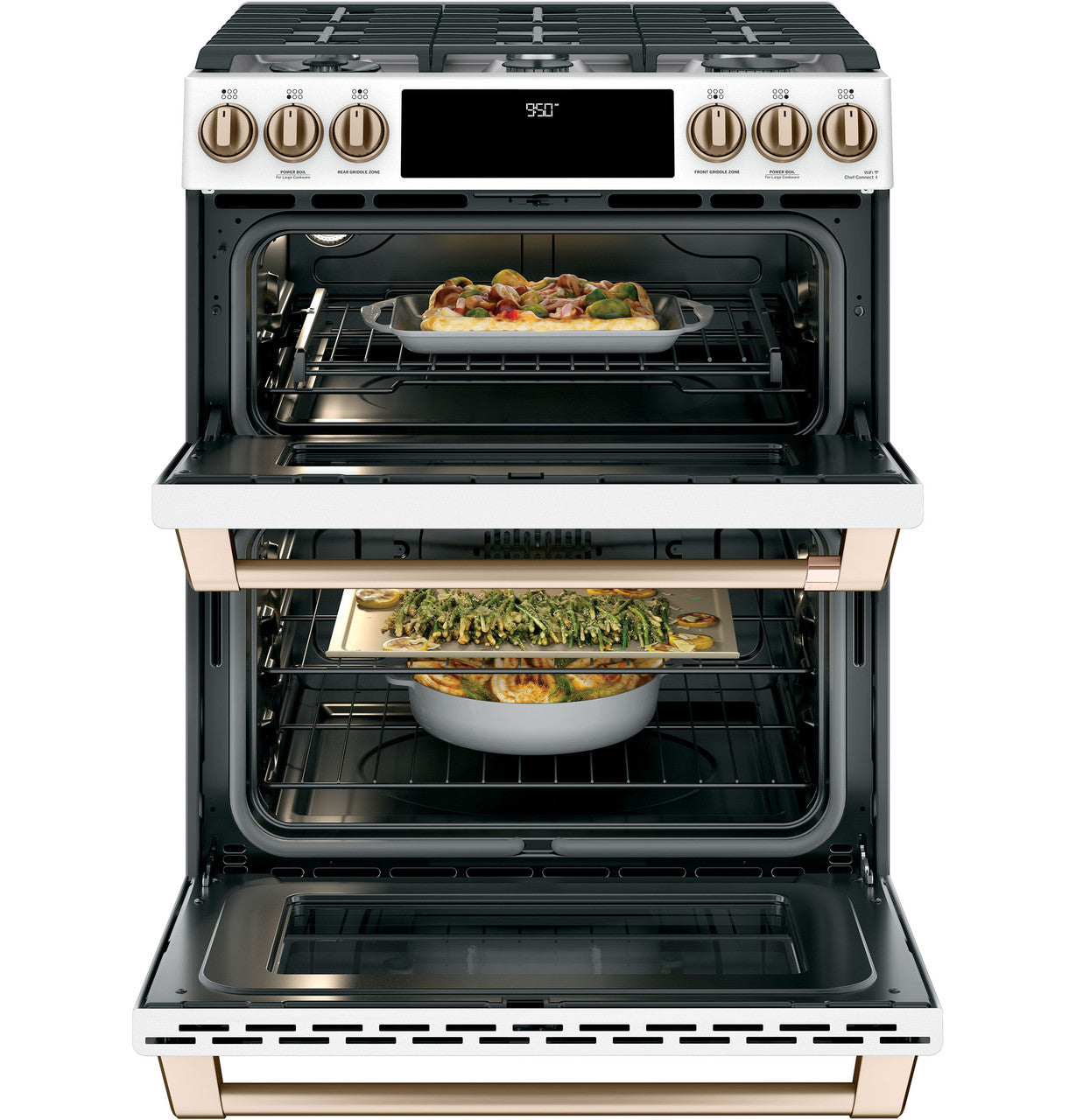 CAFÉ™ 30" Smart Slide-In, Front-Control, Dual-Fuel, Double-Oven Range with Convection