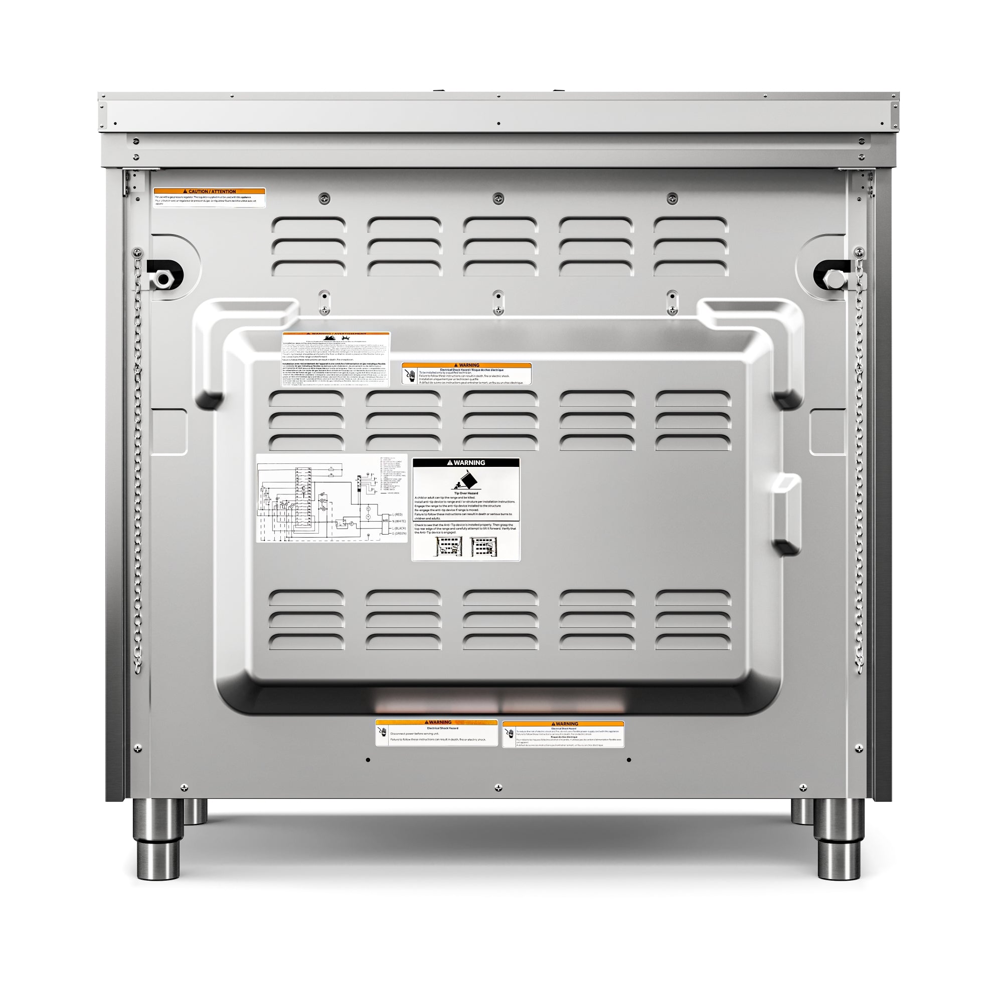 36 in. Professional Dual Fuel Range in Stainless Steel with Legs, 4.3 cu. ft.