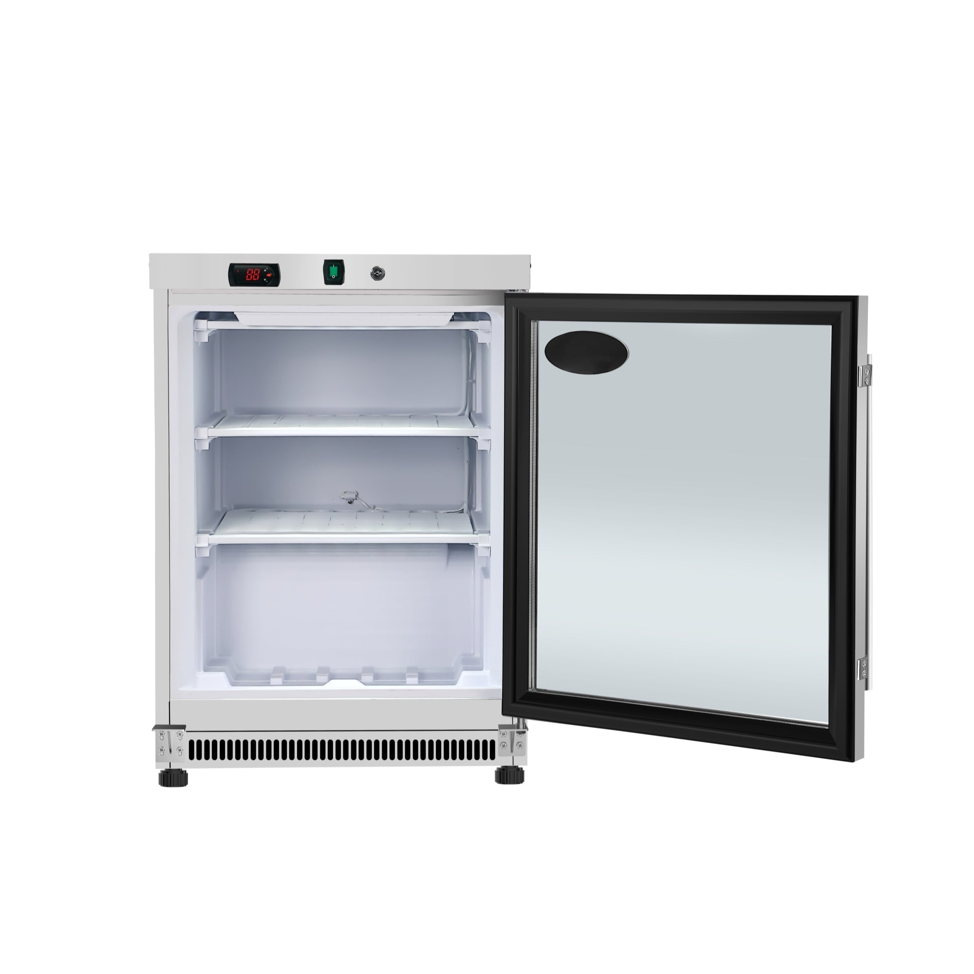 24 in. Commercial Countertop Display Freezer in White with Stainless Steel and Glass Door, 4.6 Cu. ft.
