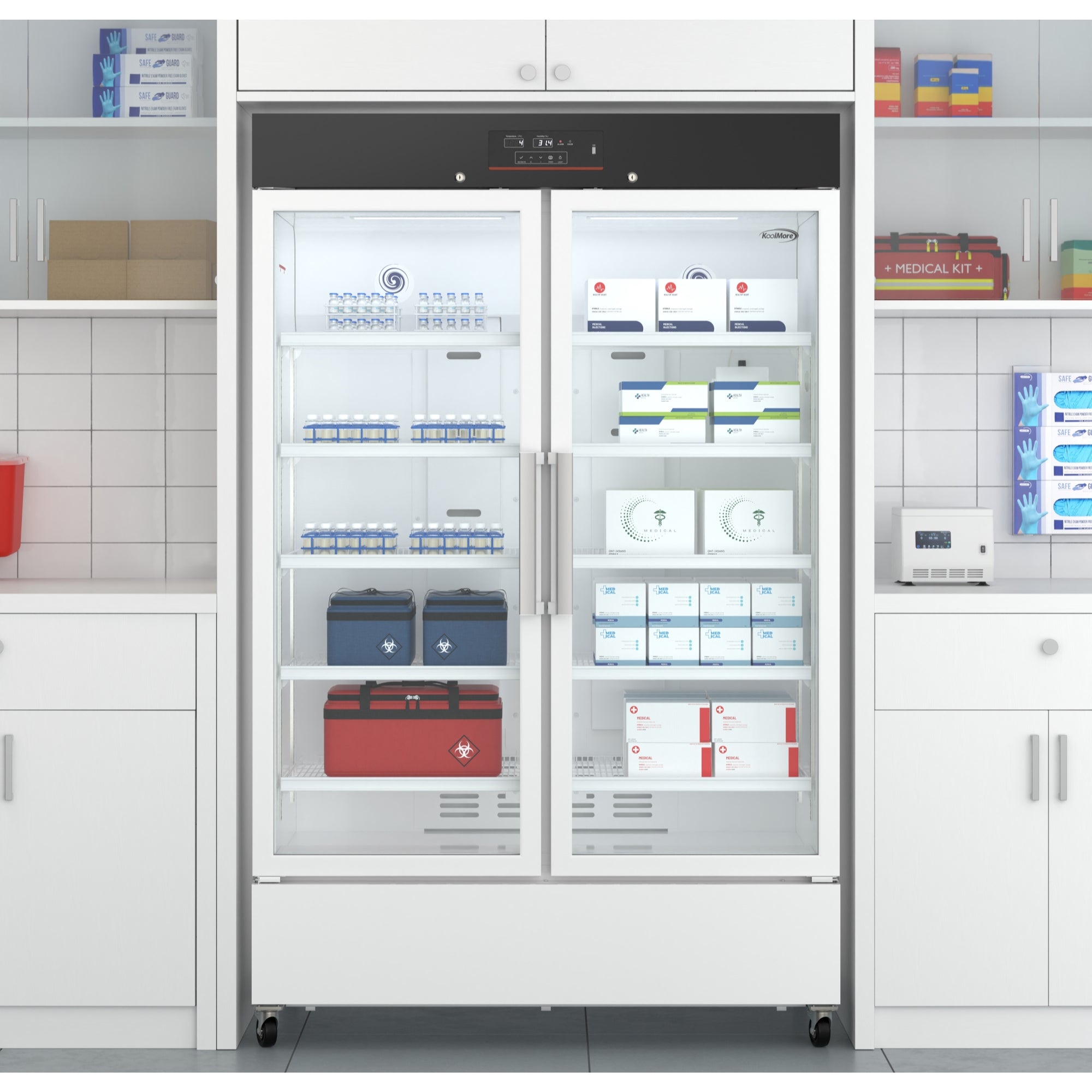 48 in. 35 cu. ft. Medical Vaccine Refrigerator for Pharmacy and Laboratory with Multi-Level Emergency Alarms, UL-Listed in White