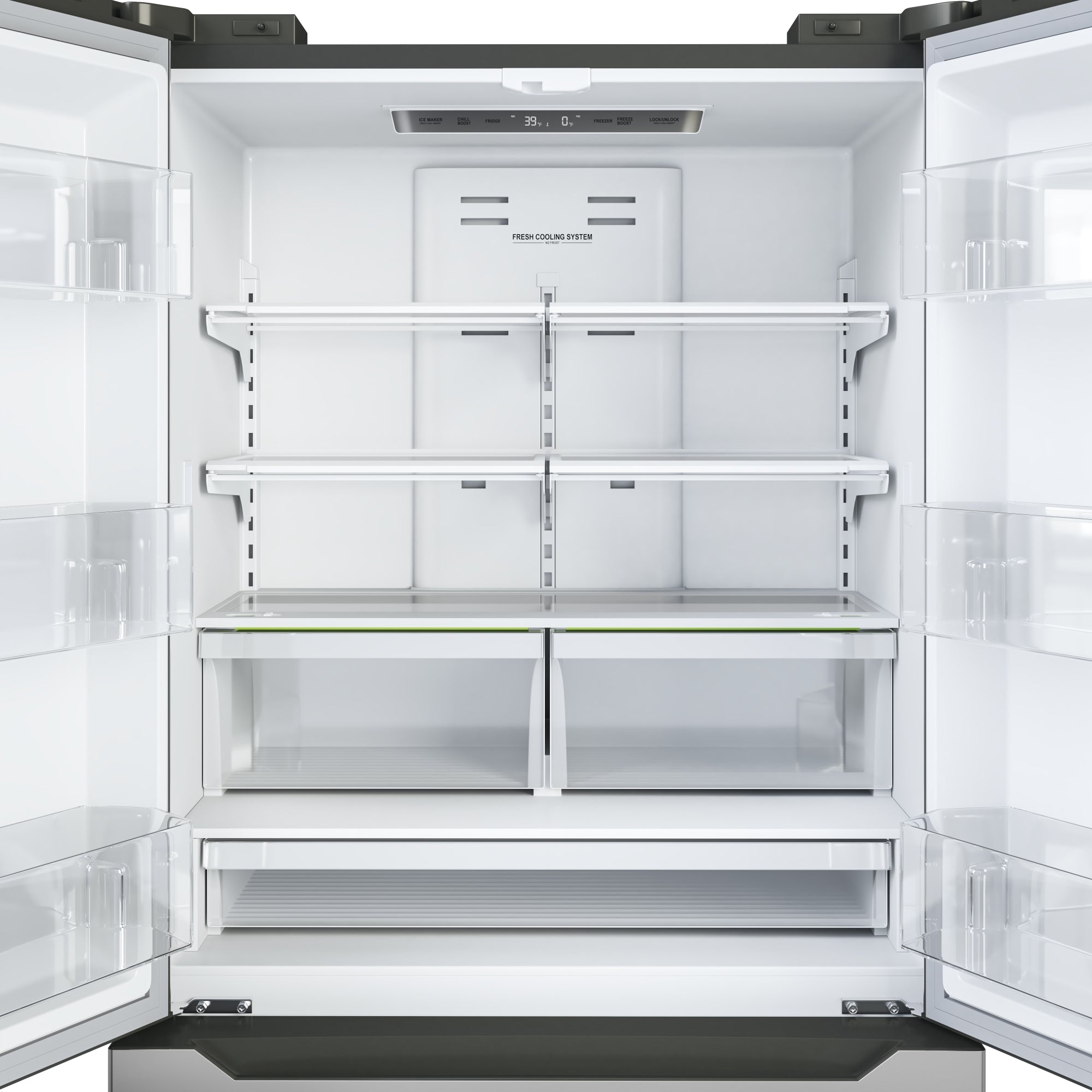 22.5 Cu. ft. French Door Refrigerator, Deep Freezer, 4 Door Stainless-Steel Fridge