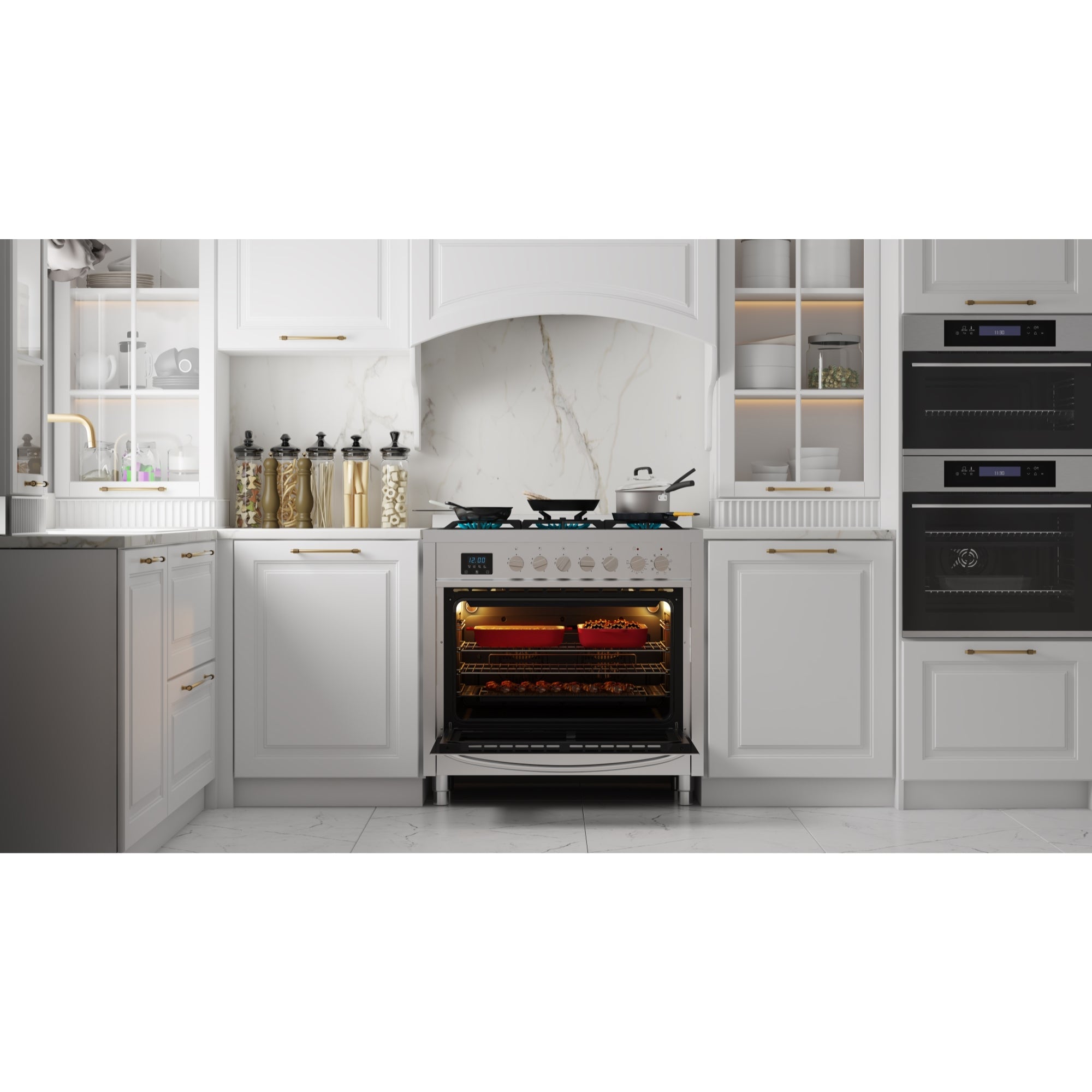 36 in. Professional Dual Fuel Range in Stainless Steel with Legs, 4.3 cu. ft.