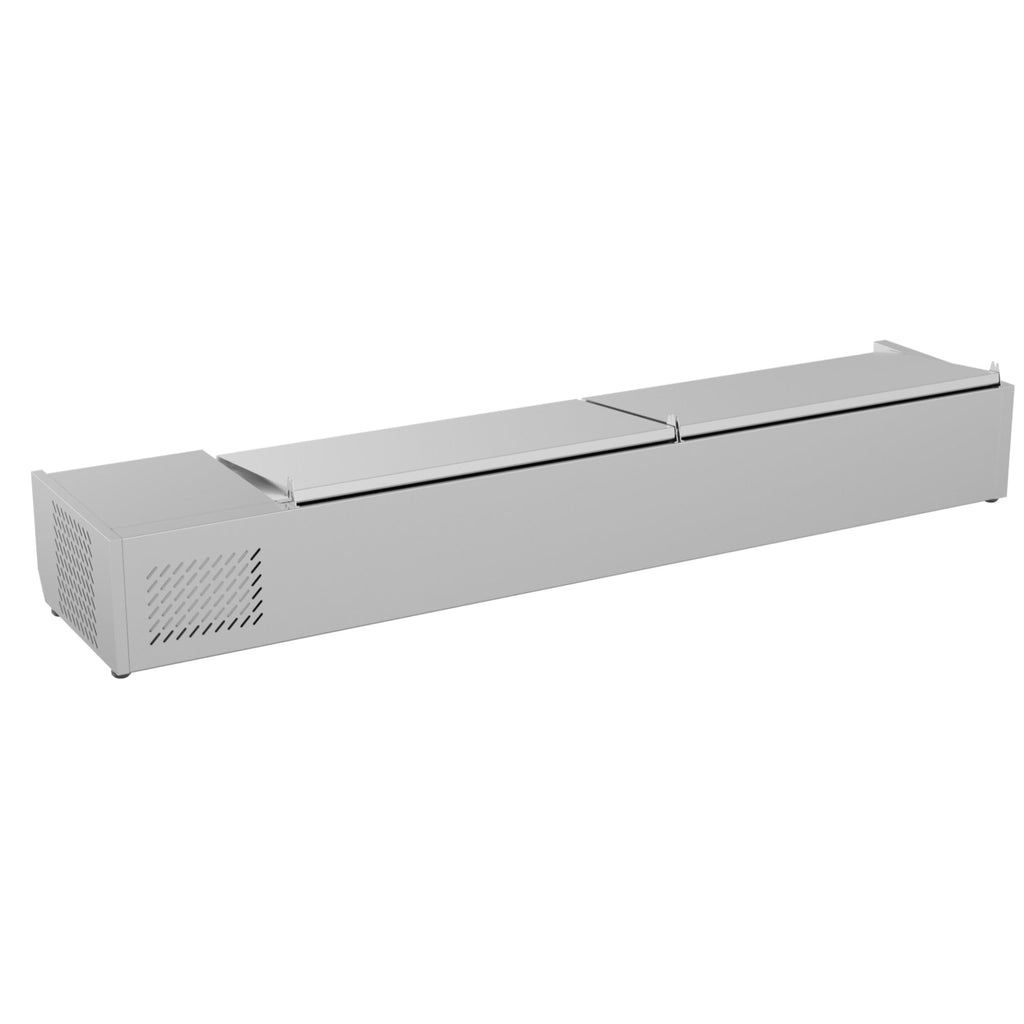 71 in. Eight Pan Refrigerated Countertop Condiment Prep Station