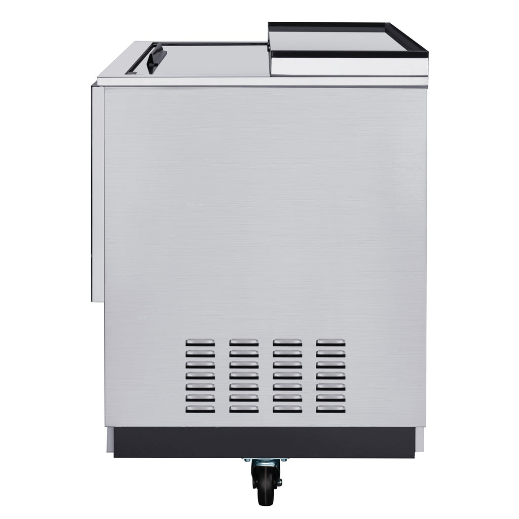 36 in. Commercial Bottle Cooler in Stainless-Steel with Built-In Opener, ETL Listed, 9 cu. ft.