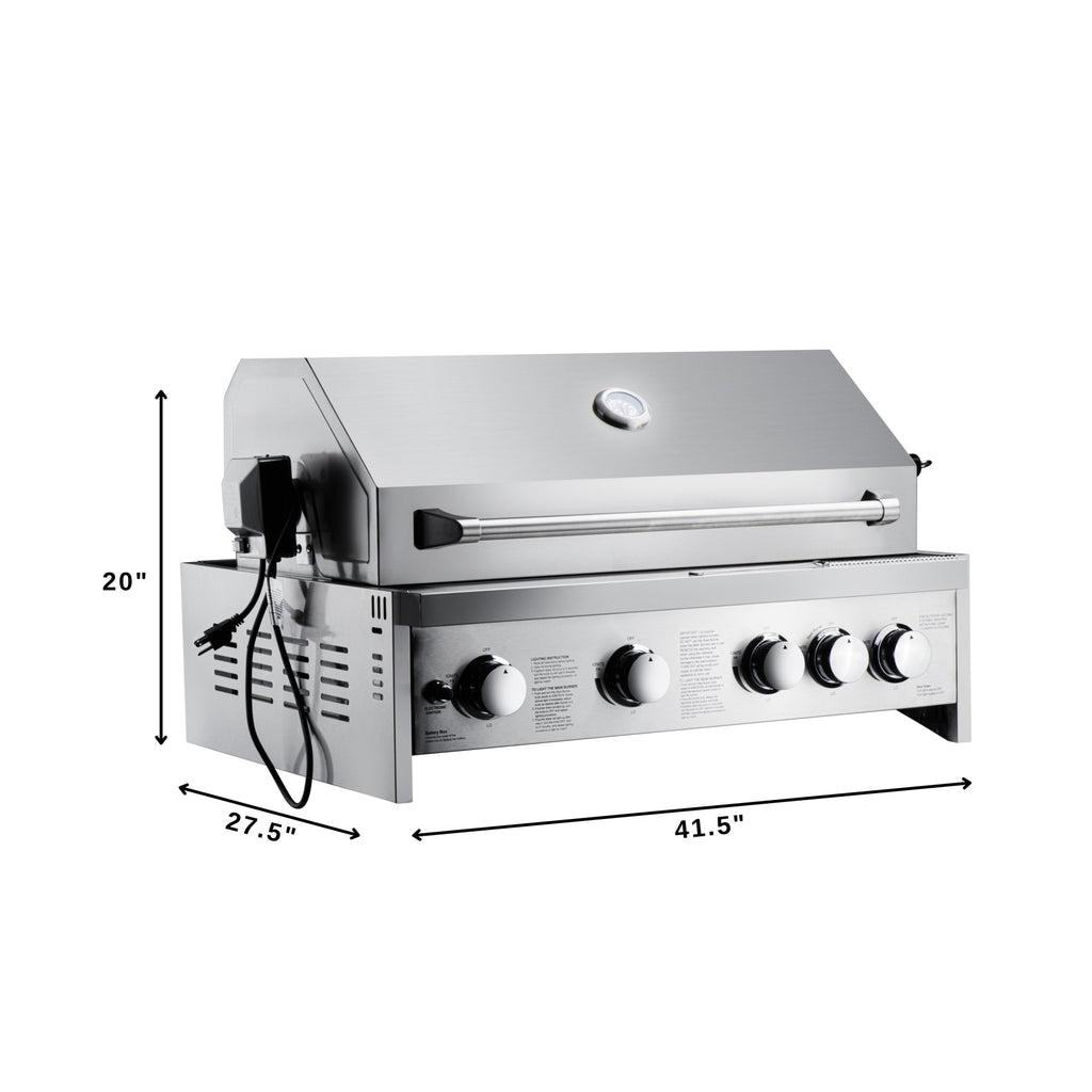 30 in. Built-in Liquid Propane BBQ Grill for Outdoor Kitchen in Stainless-Steel