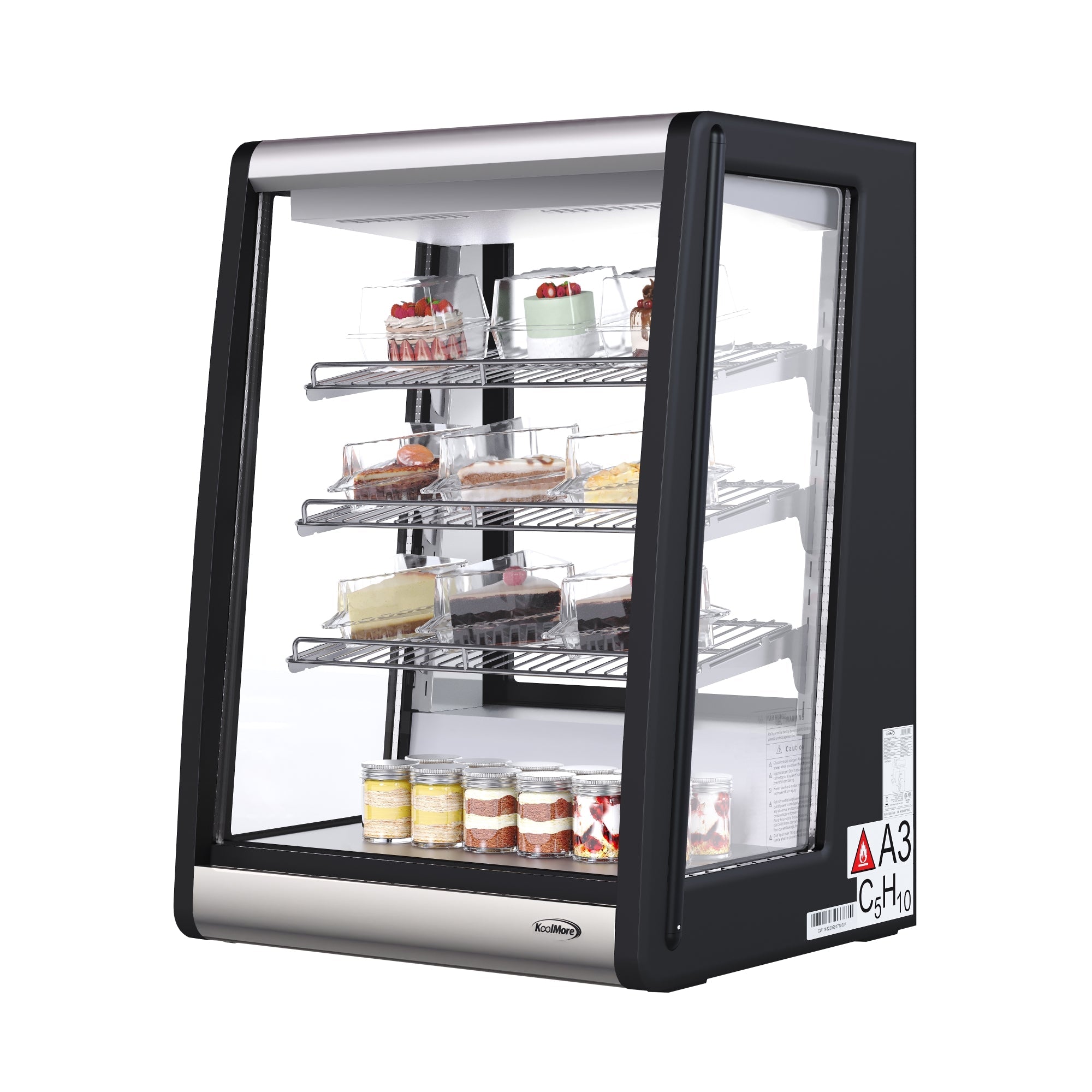 24 in. 4 Tier Commercial Countertop Bakery Display Refrigerator
