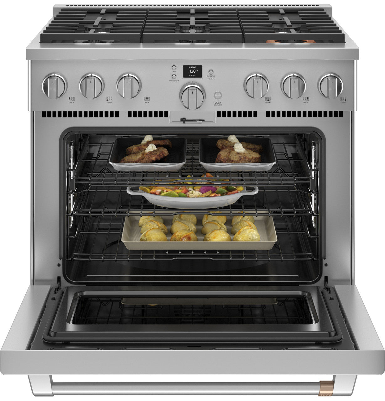 CAFÉ™ 36" Smart Dual-Fuel Commercial-Style Range with 6 Burners (Natural Gas)