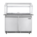 48 in. Commercial Refrigerated Prep Station with Sneeze Guard and Buffet Slide, 9-Pan Capacity (Not Included) with Covers and Two Adjustable Shelves in Stainless-Steel, ETL Listed