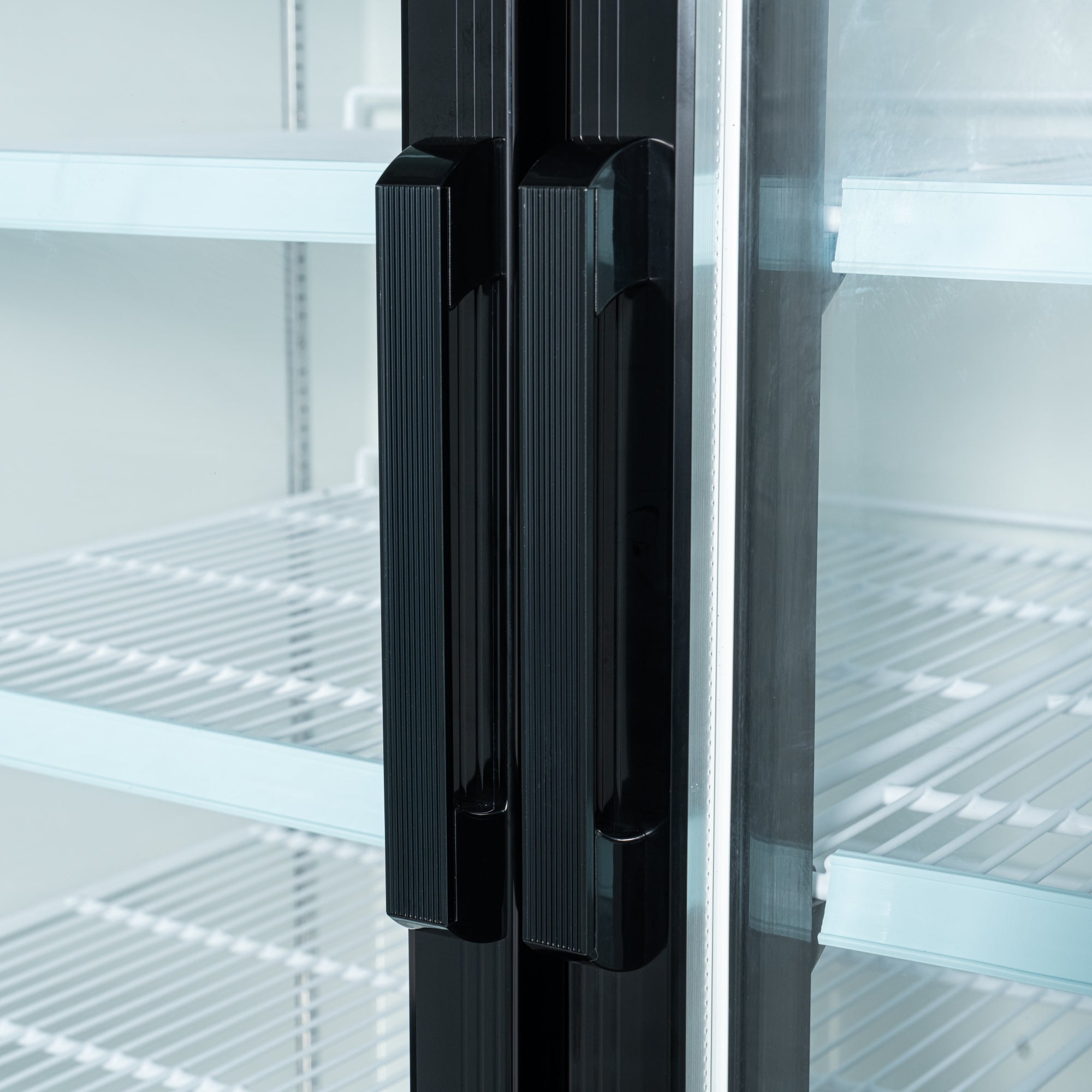 53 in. Commercial Merchandiser Refrigerator with Two Swinging Glass Doors,45 cu. ft. and LED Lighting in Black