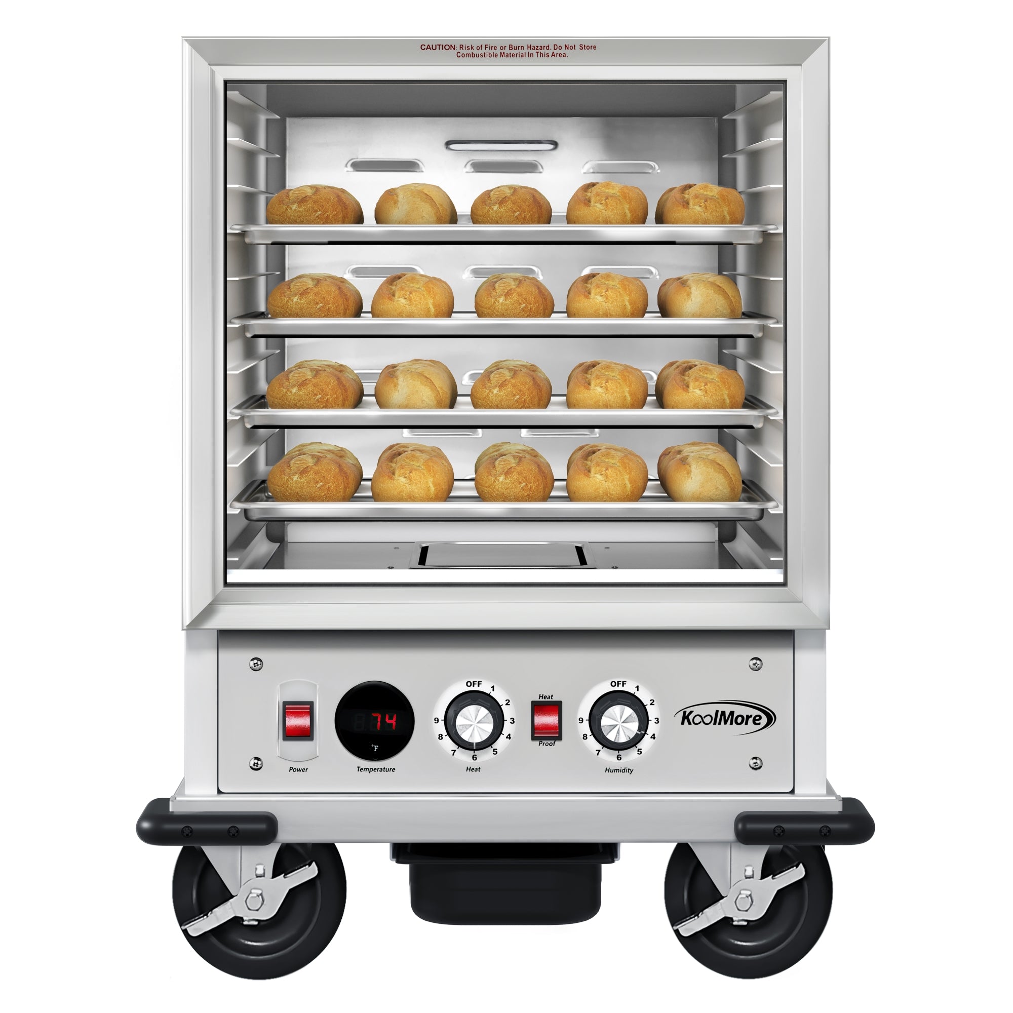 33 in. Commercial Insulated Half-Size Heated Holding Proofing Cabinet with 12-Pan Capacity and Glass Door in Silver