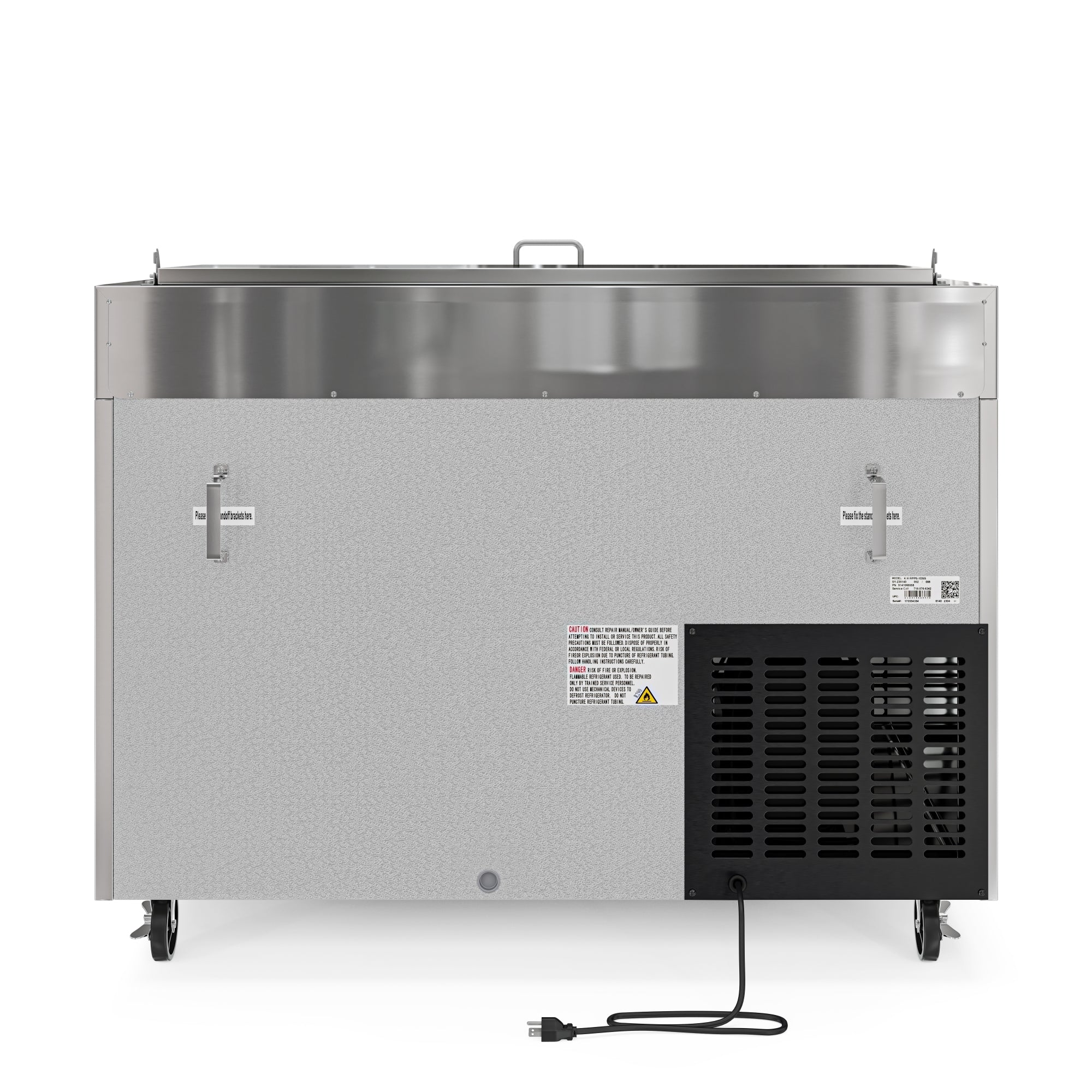 50 in. One Door Commercial Pizza Prep Refrigerator in Stainless-Steel