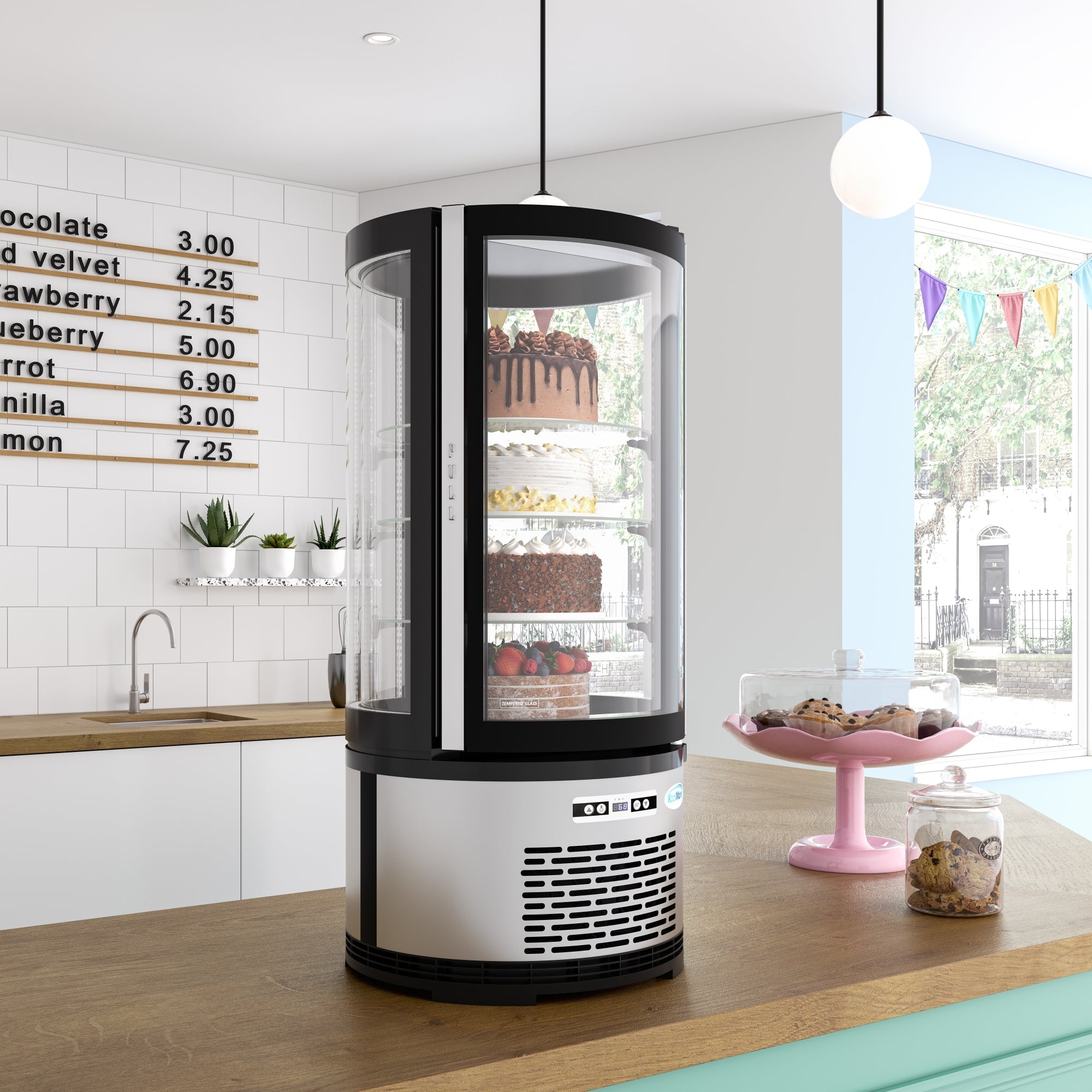19 in. Circular Refrigerated Countertop Bakery Display Case