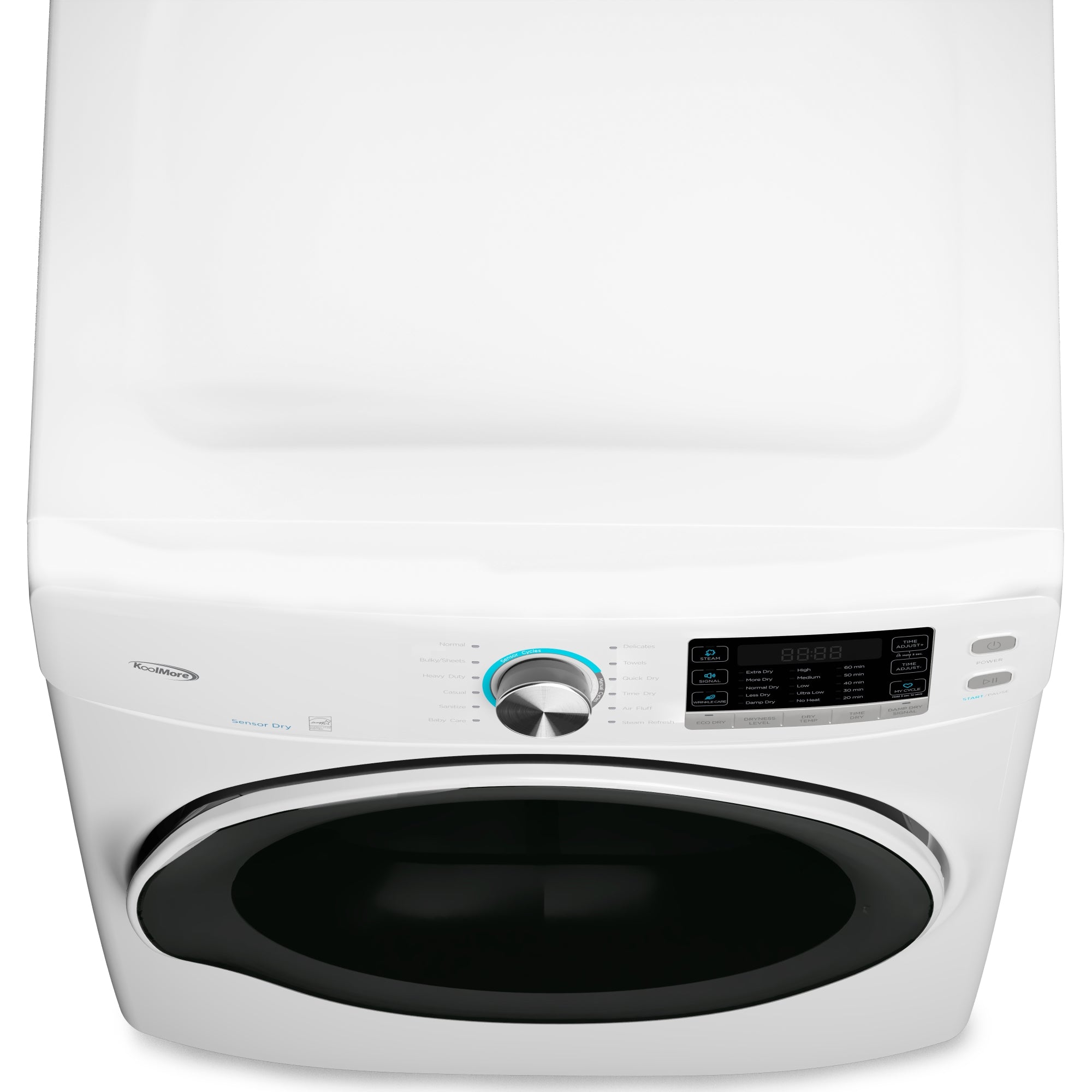 8 cu. ft. Large Capacity Stackable Vented Electric Front Load Dryer in White, 240V